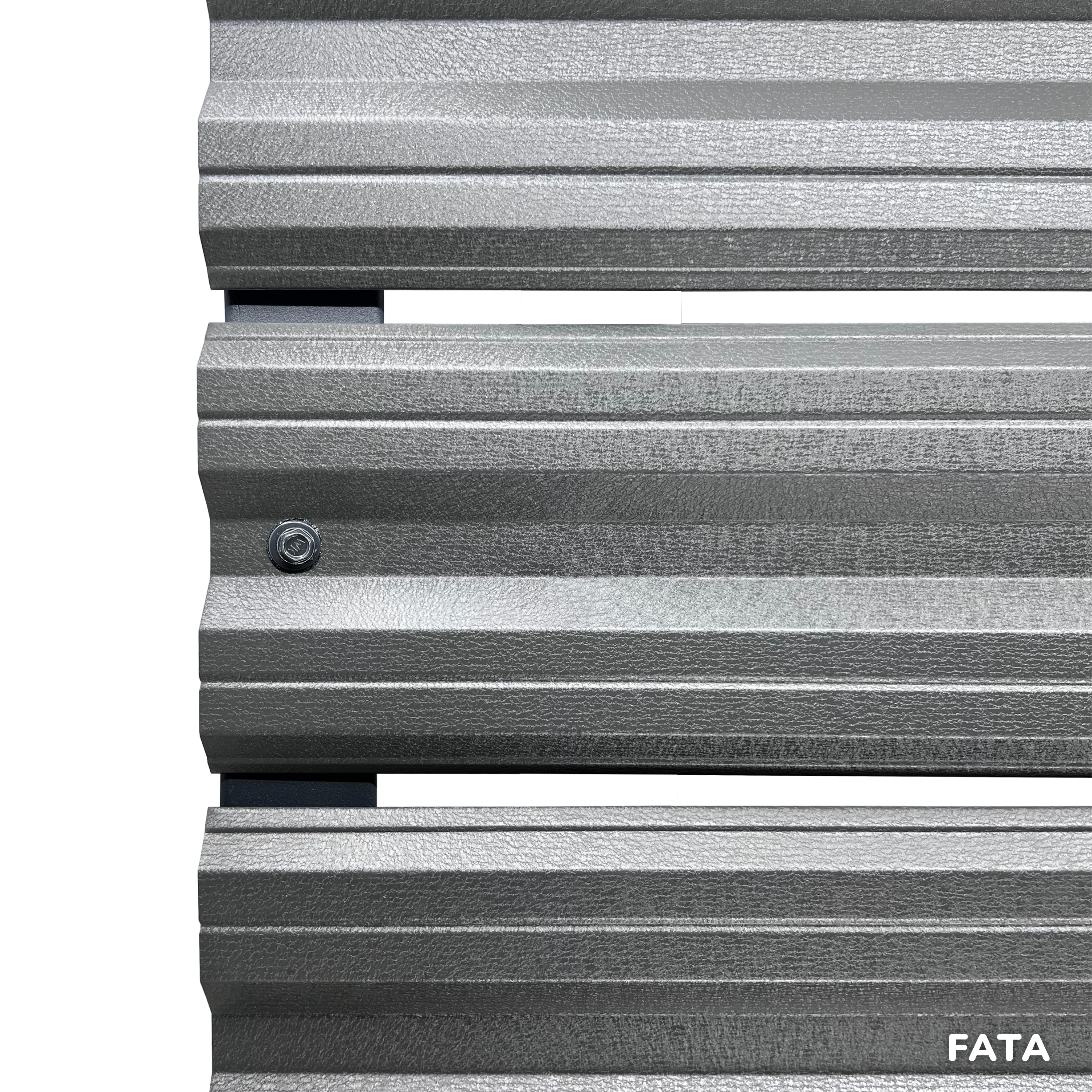 Prim-plan al modelului SIMETRICA Sipca Metalica cu finisaj de Mat Dublu în culoare Gri Grafit Dublu, disponibil pe www.sipca.ro, fabricat de Top Profil Sistem.