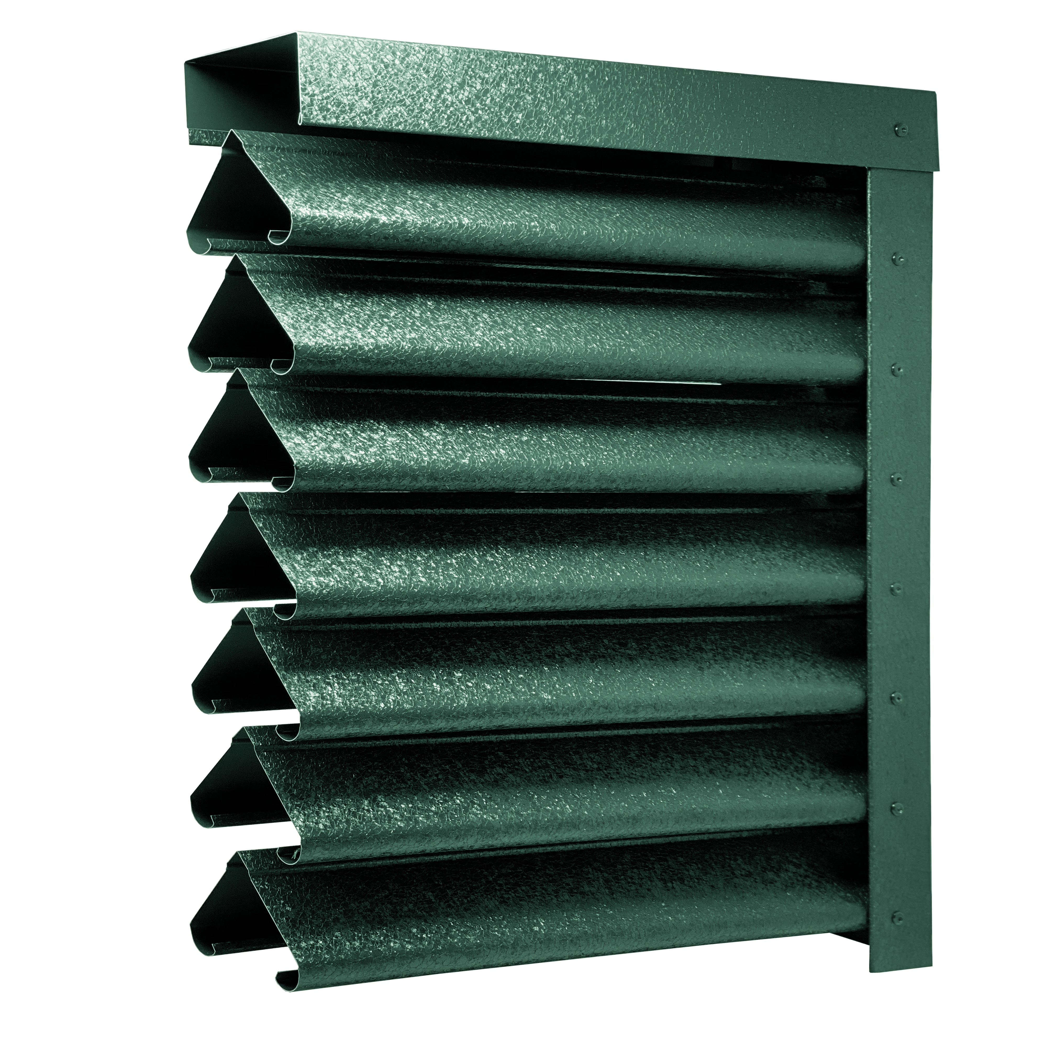 Prim-plan al modelului PIRAMIDA Gard Jaluzele cu finisaj de Hi-Mat în culoare Verde Pin RAL 6005, disponibil pe www.jaluzelegard.ro, fabricat de Top Profil Sistem.