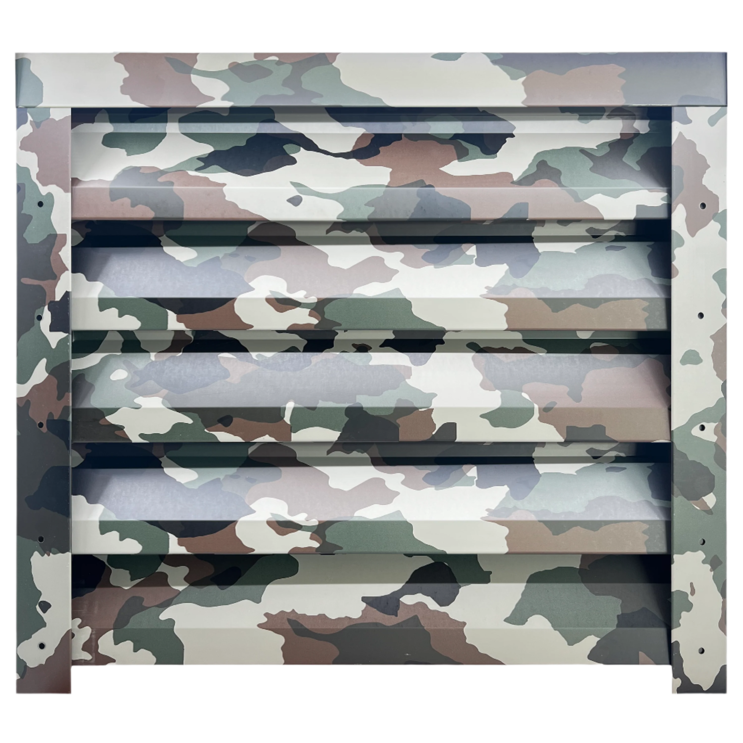Prim-plan al modelului ATLAS Gard Jaluzele cu finisaj de Print în culoare Camuflaj, disponibil pe www.jaluzelegard.ro, fabricat de Top Profil Sistem.