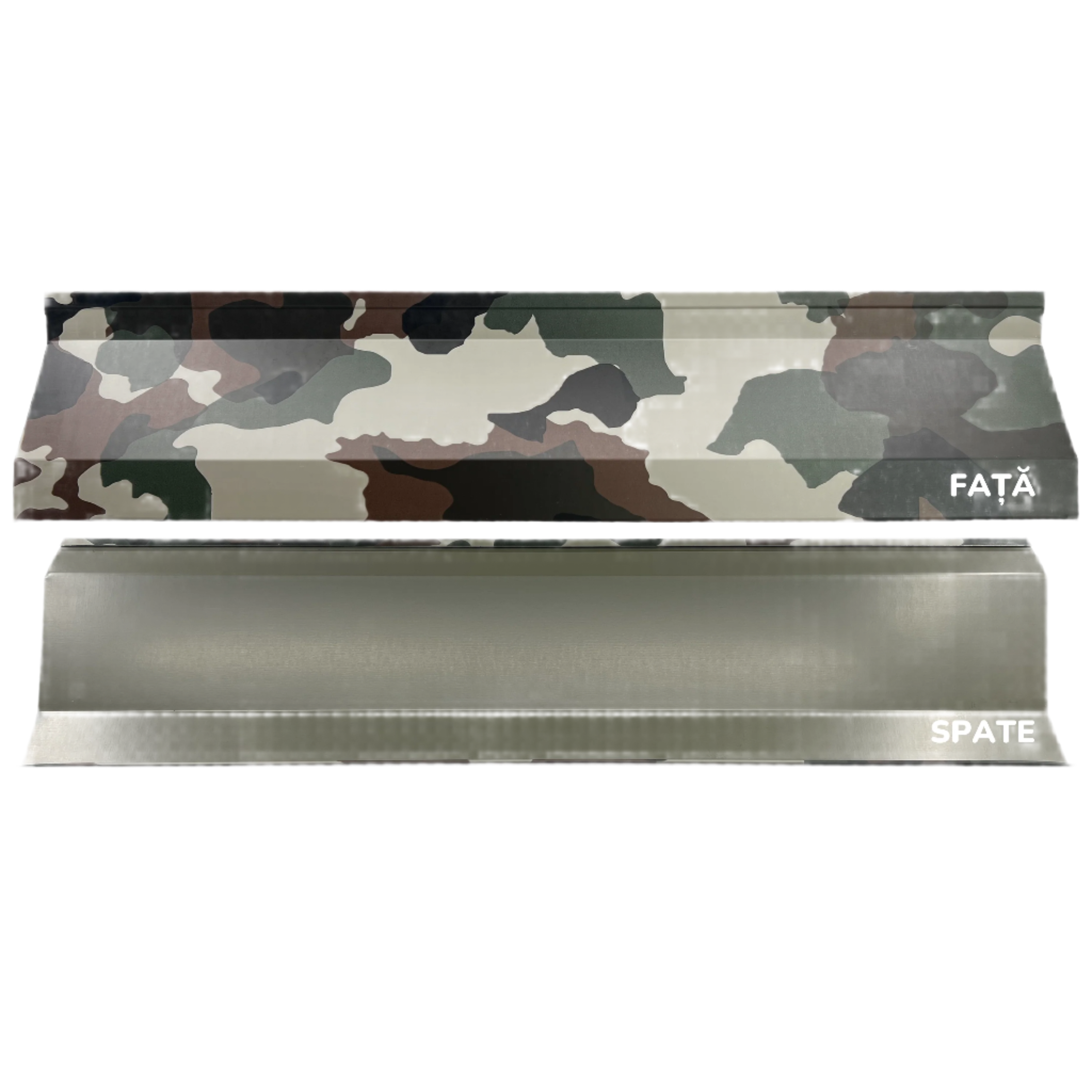 Prim-plan al modelului ATLAS Gard Jaluzele cu finisaj de Print în culoare Camuflaj, disponibil pe www.jaluzelegard.ro, fabricat de Top Profil Sistem.