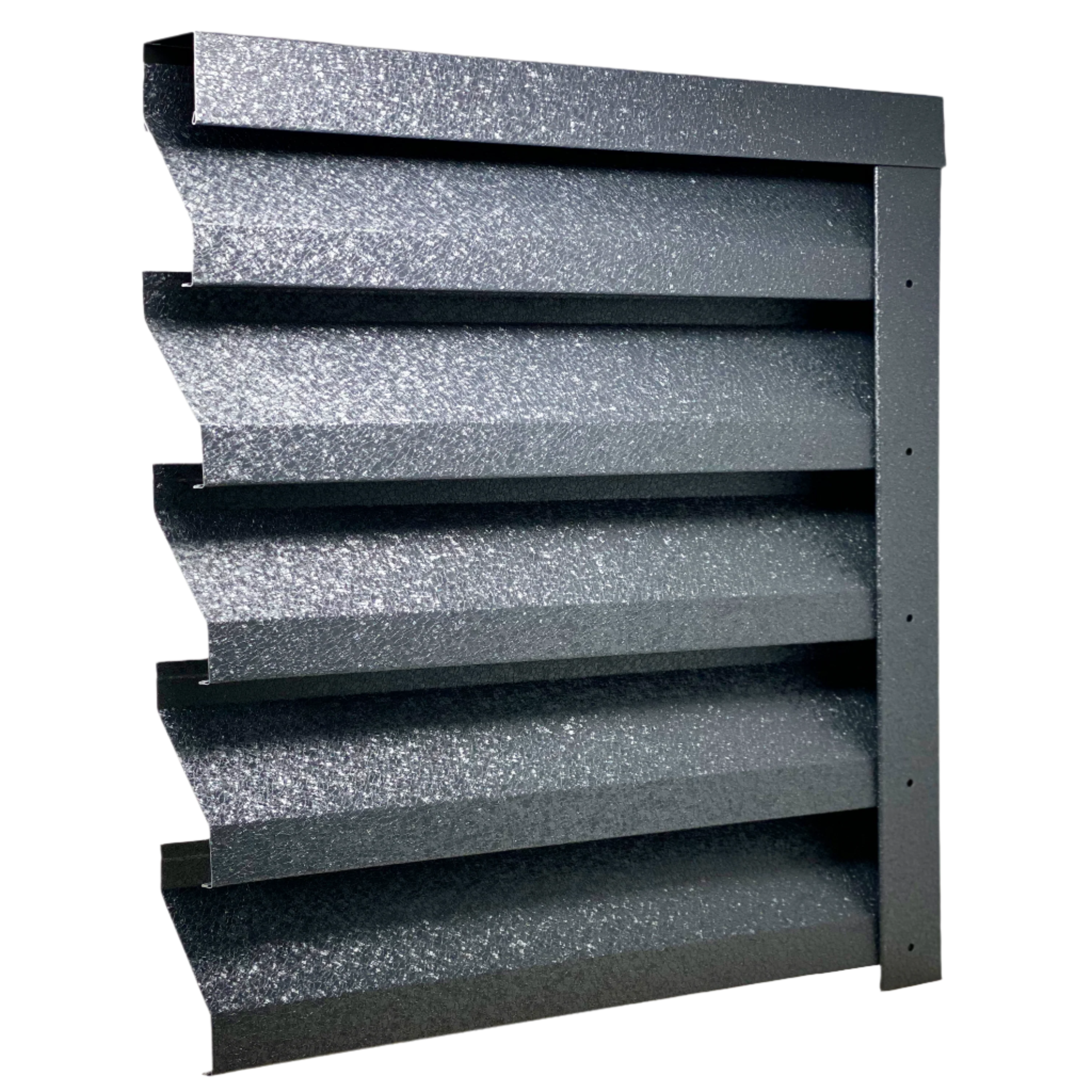 Prim-plan al modelului ATLAS Gard Jaluzele cu finisaj de Hi-Mat în culoare Gri Perlat RAL 7024, disponibil pe www.jaluzelegard.ro, fabricat de Top Profil Sistem.