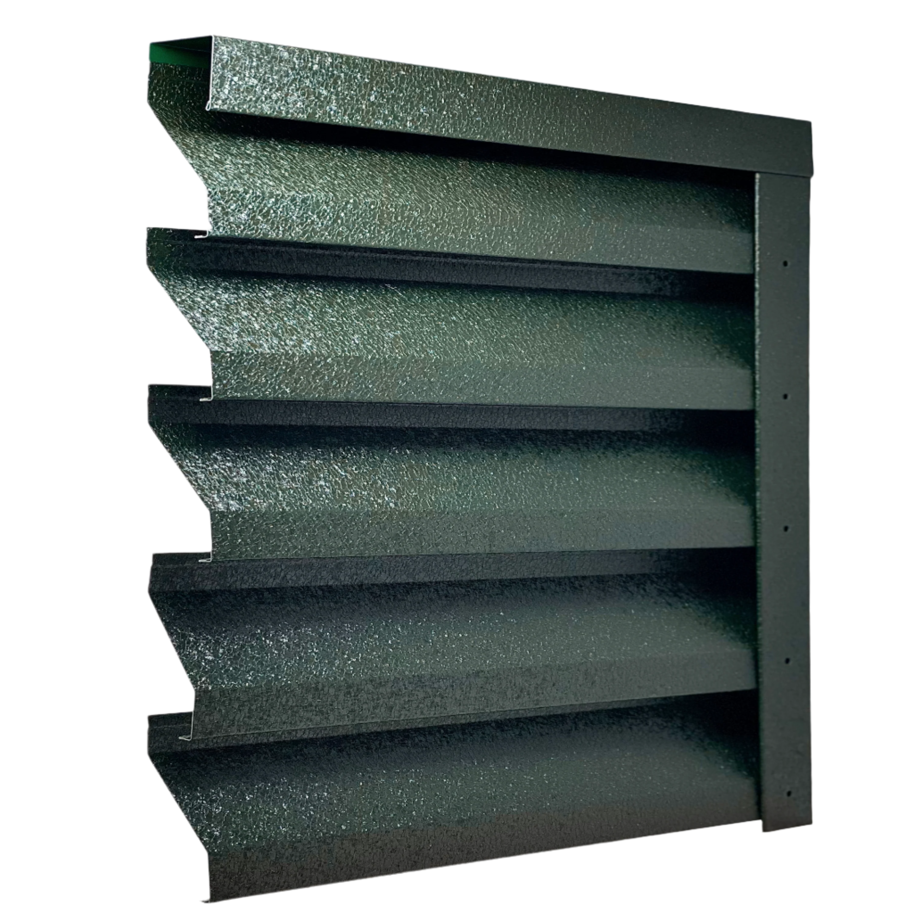 Prim-plan al modelului ATLAS Gard Jaluzele cu finisaj de Hi-Mat în culoare Verde Pin RAL 6005, disponibil pe www.jaluzelegard.ro, fabricat de Top Profil Sistem.