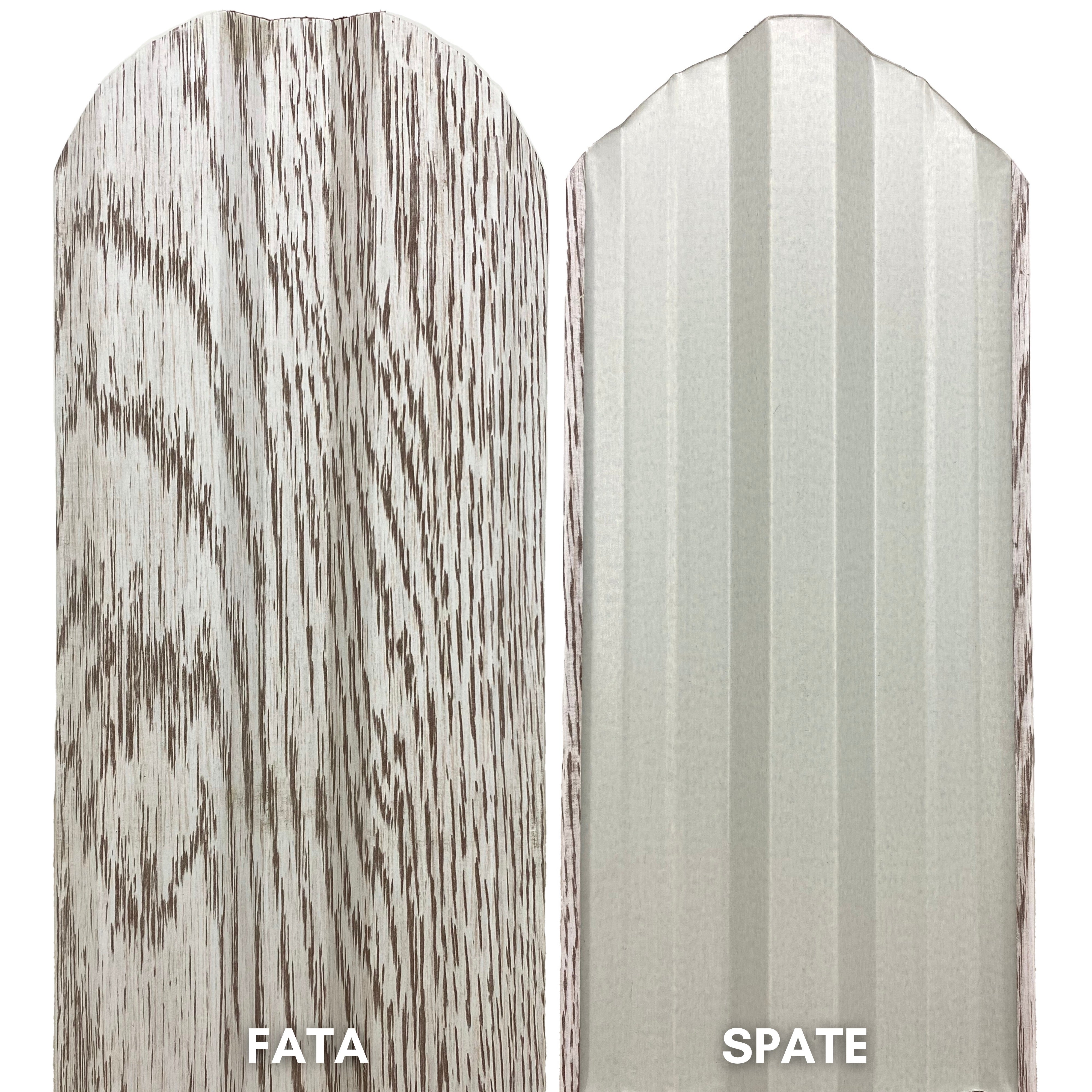 Prim-plan al modelului TISA Sipca Metalica cu finisaj de Imitație Lemn în culoare Stejar Alb, disponibil pe www.sipca.ro, fabricat de Top Profil Sistem.