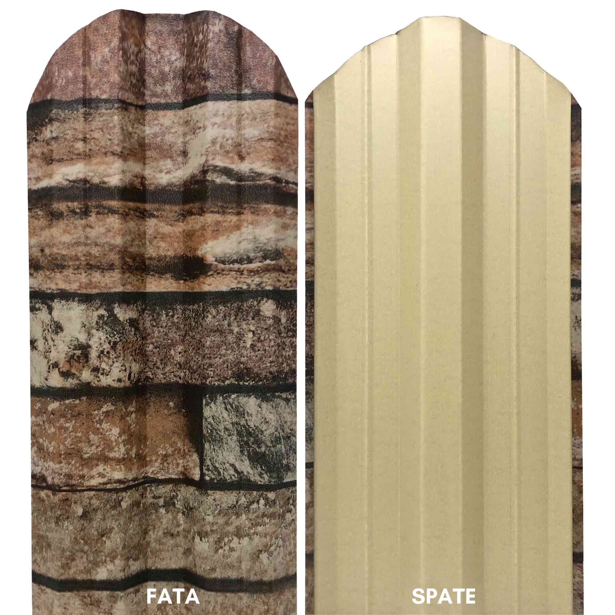 Prim-plan al modelului TISA Sipca Metalica cu finisaj de Imitație Piatra în culoare Zid Granit, disponibil pe www.sipca.ro, fabricat de Top Profil Sistem.