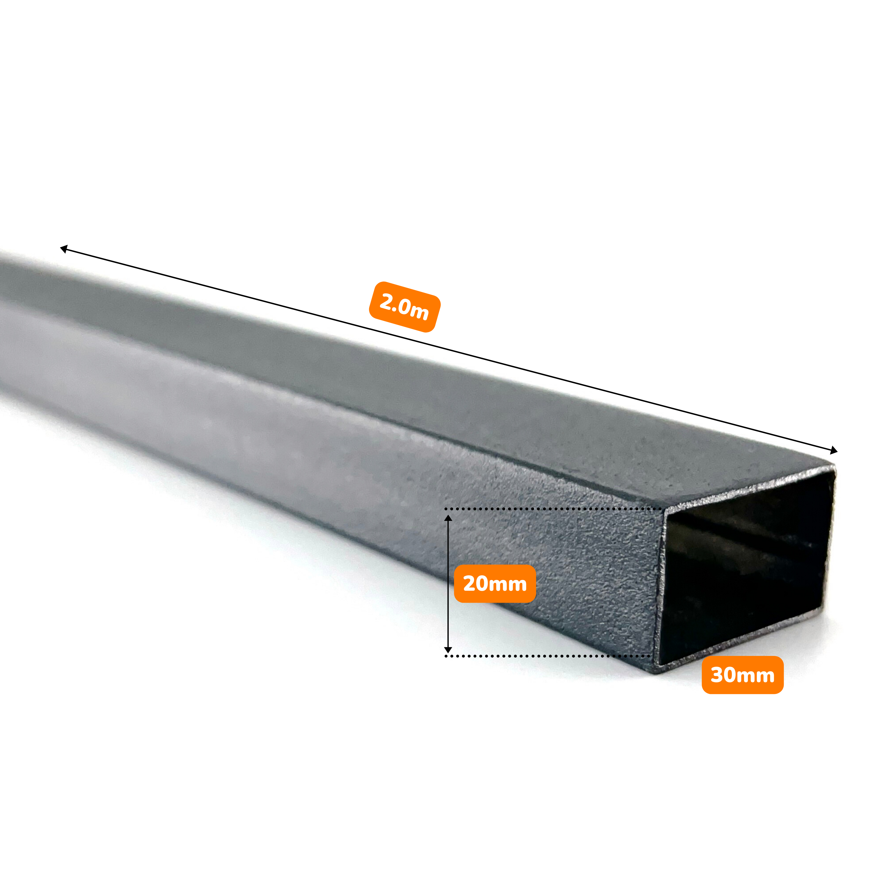 Graphite Gray Rectangular Tube