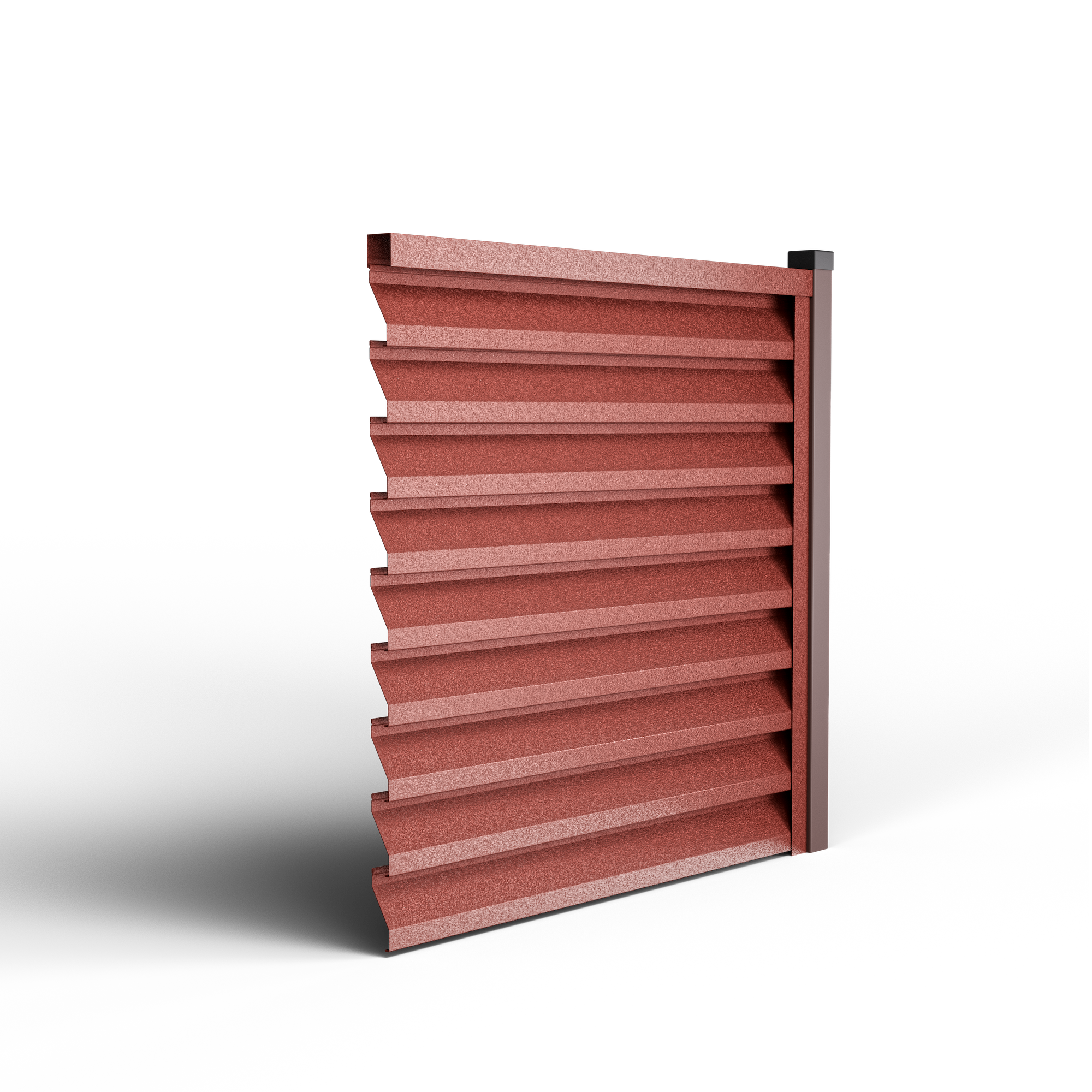 Atlas Louver Fence | Red Brick RAL 3009