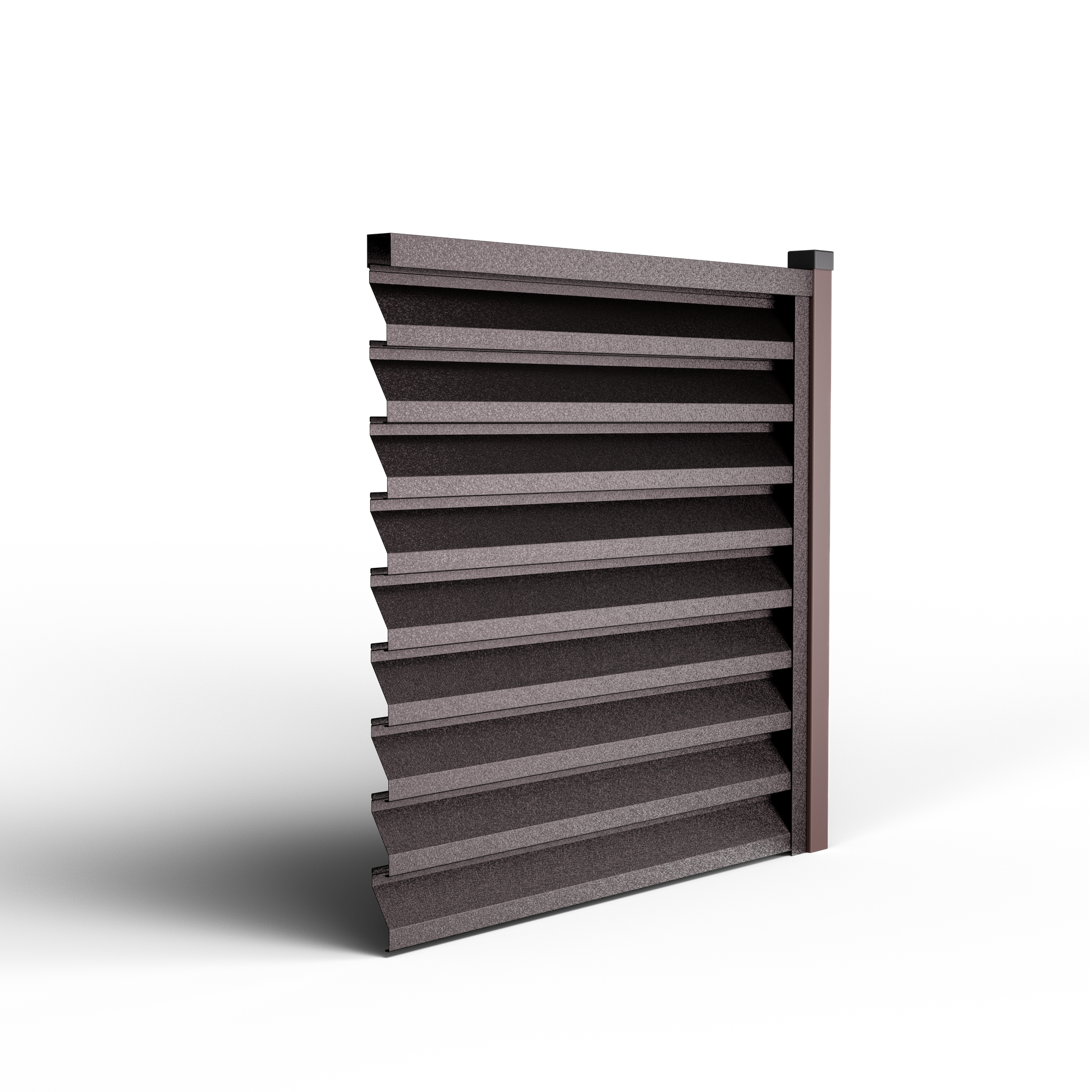 Atlas Louver Fence | Cedar Brown RAL 8019