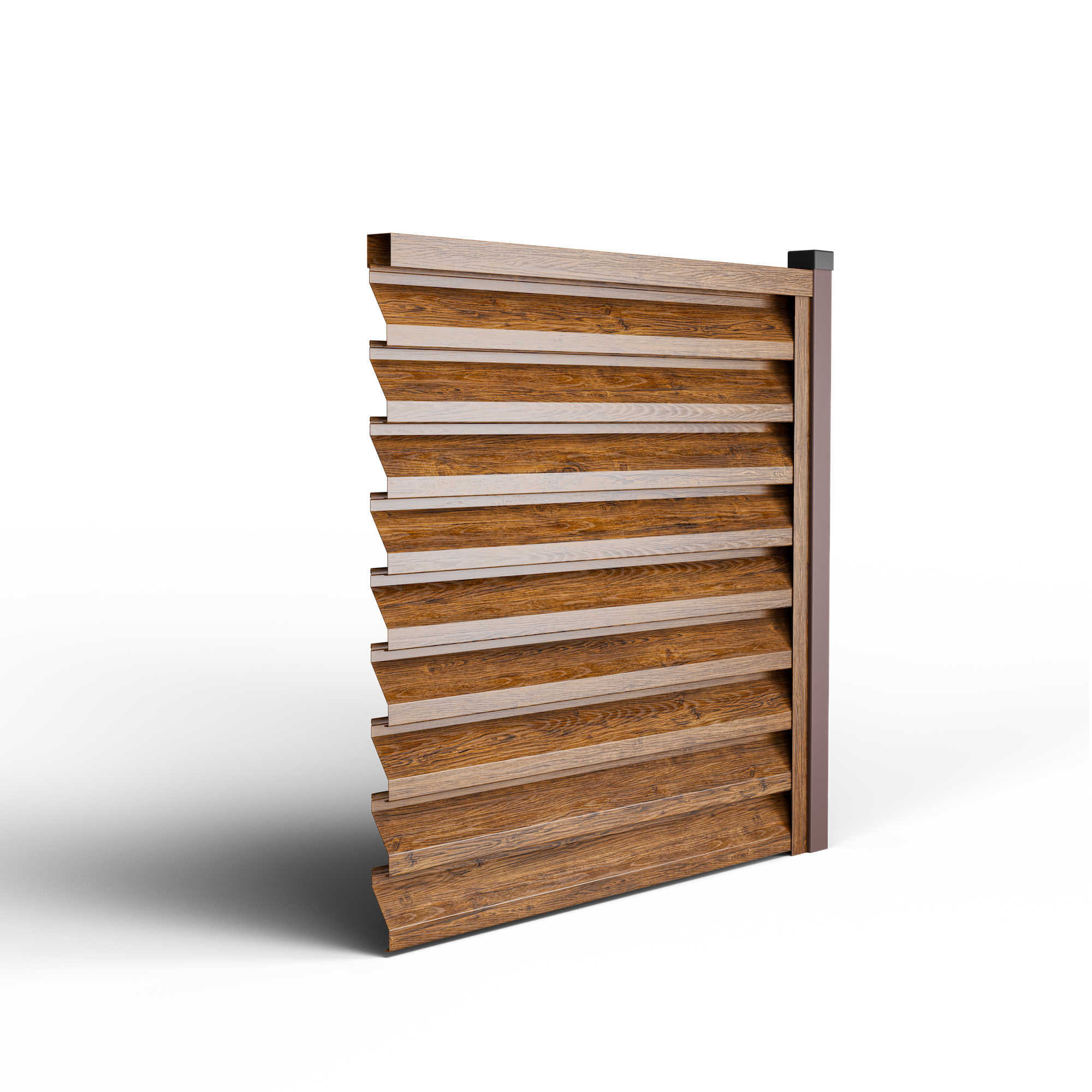 Atlas Louver Fence | Striated Walnut