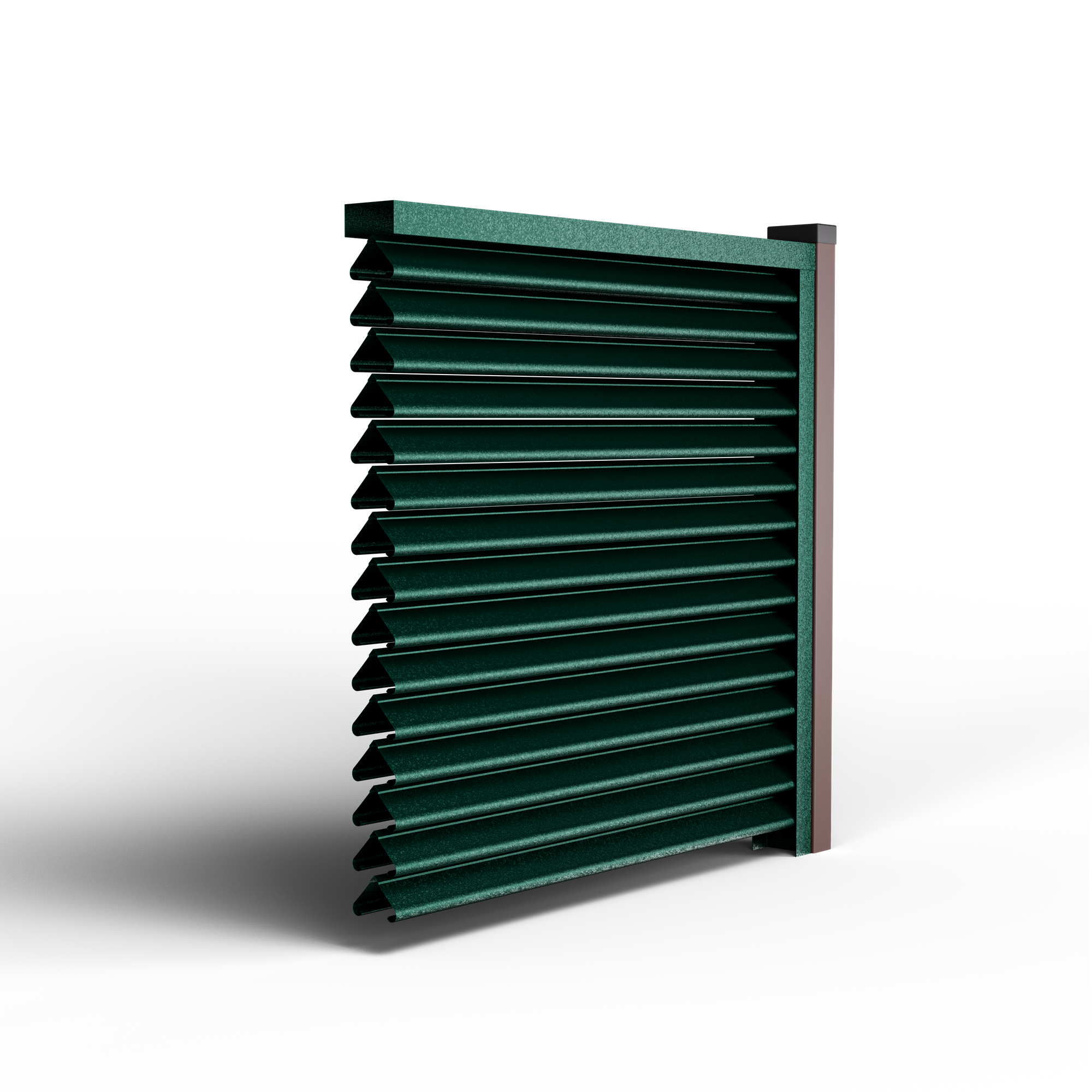 Pyramid Louver Fence | Pine Green RAL 6005