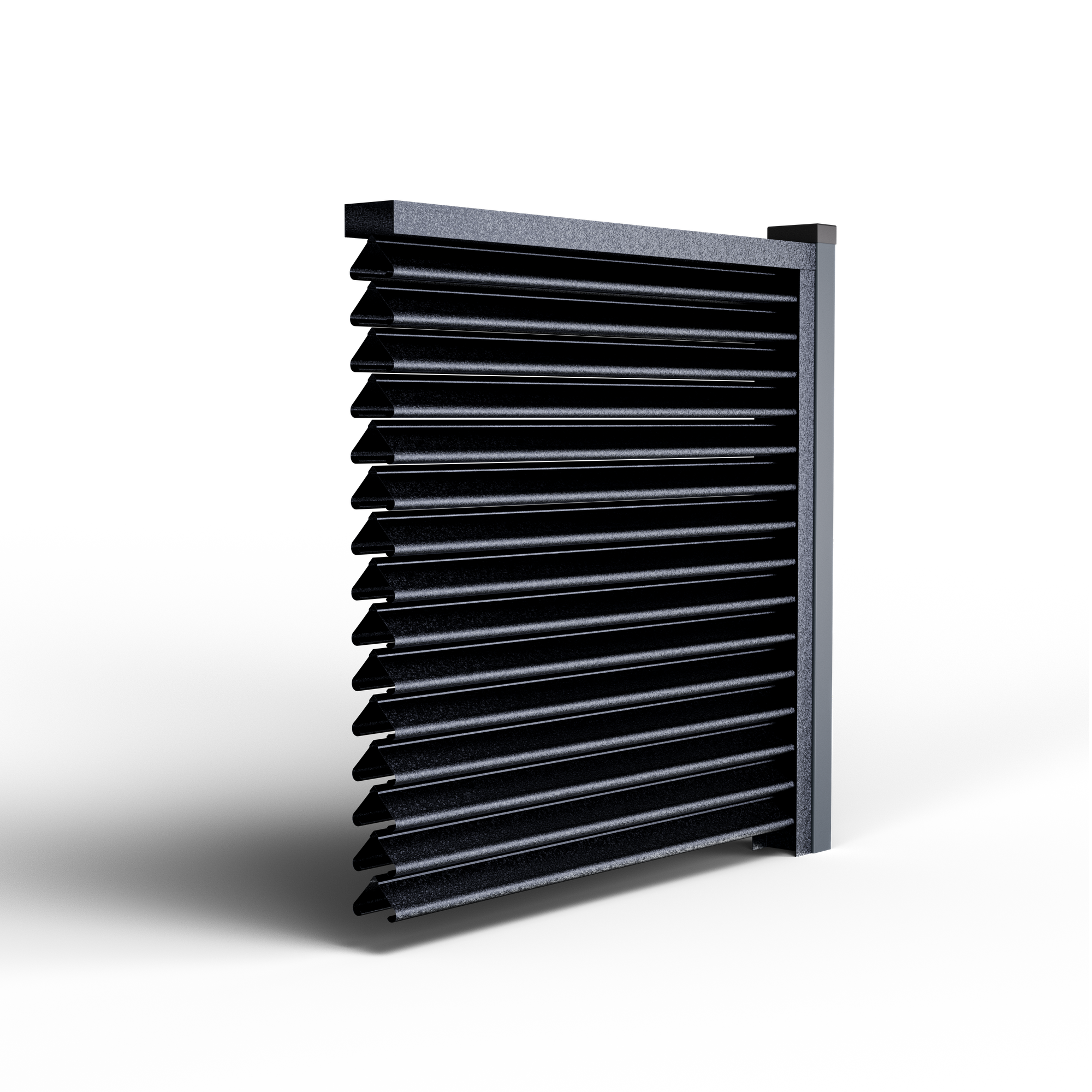 Pyramid Louver Fence | Pearl Gray RAL 7024