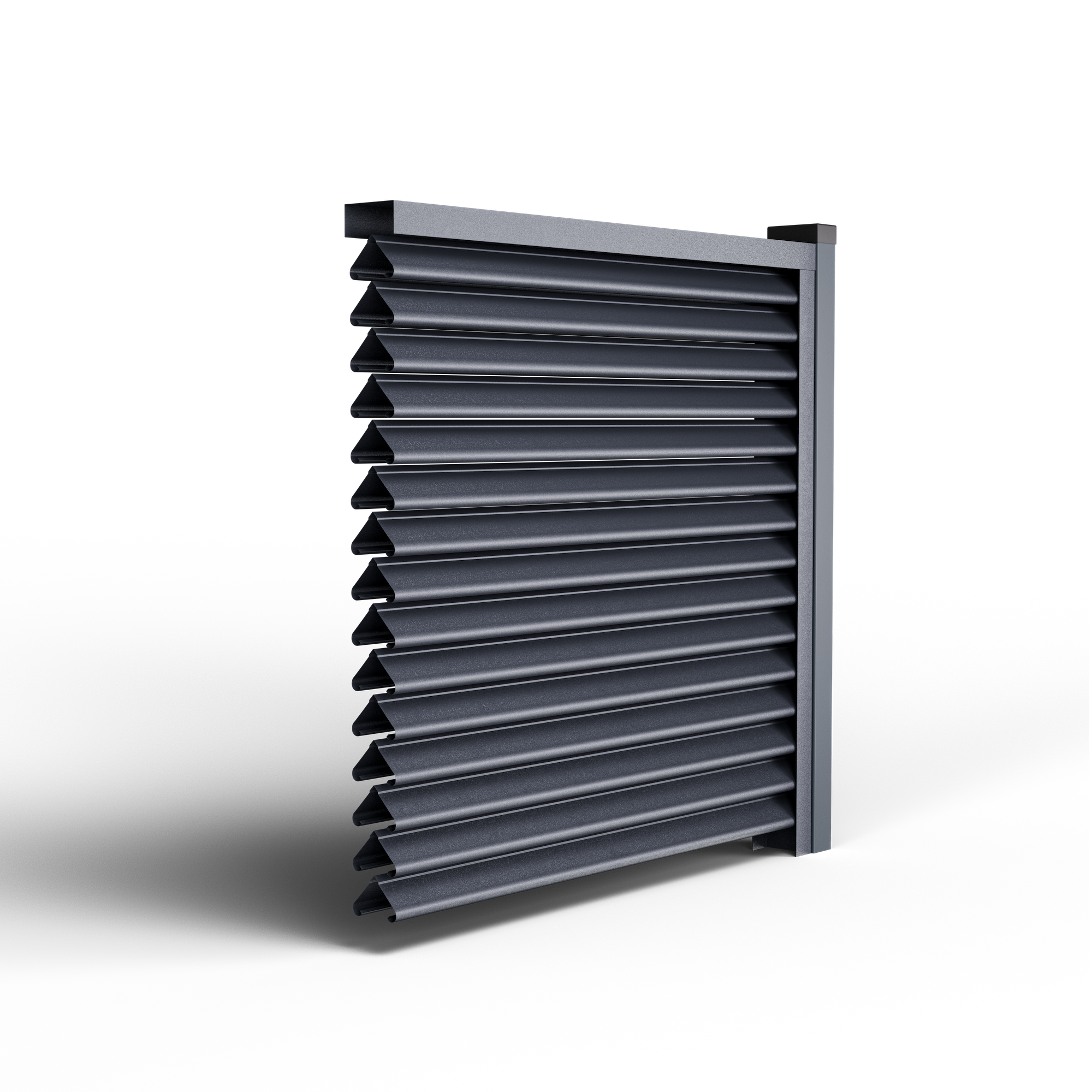 Pyramid Louver Fence | Graphite Gray RAL 7024