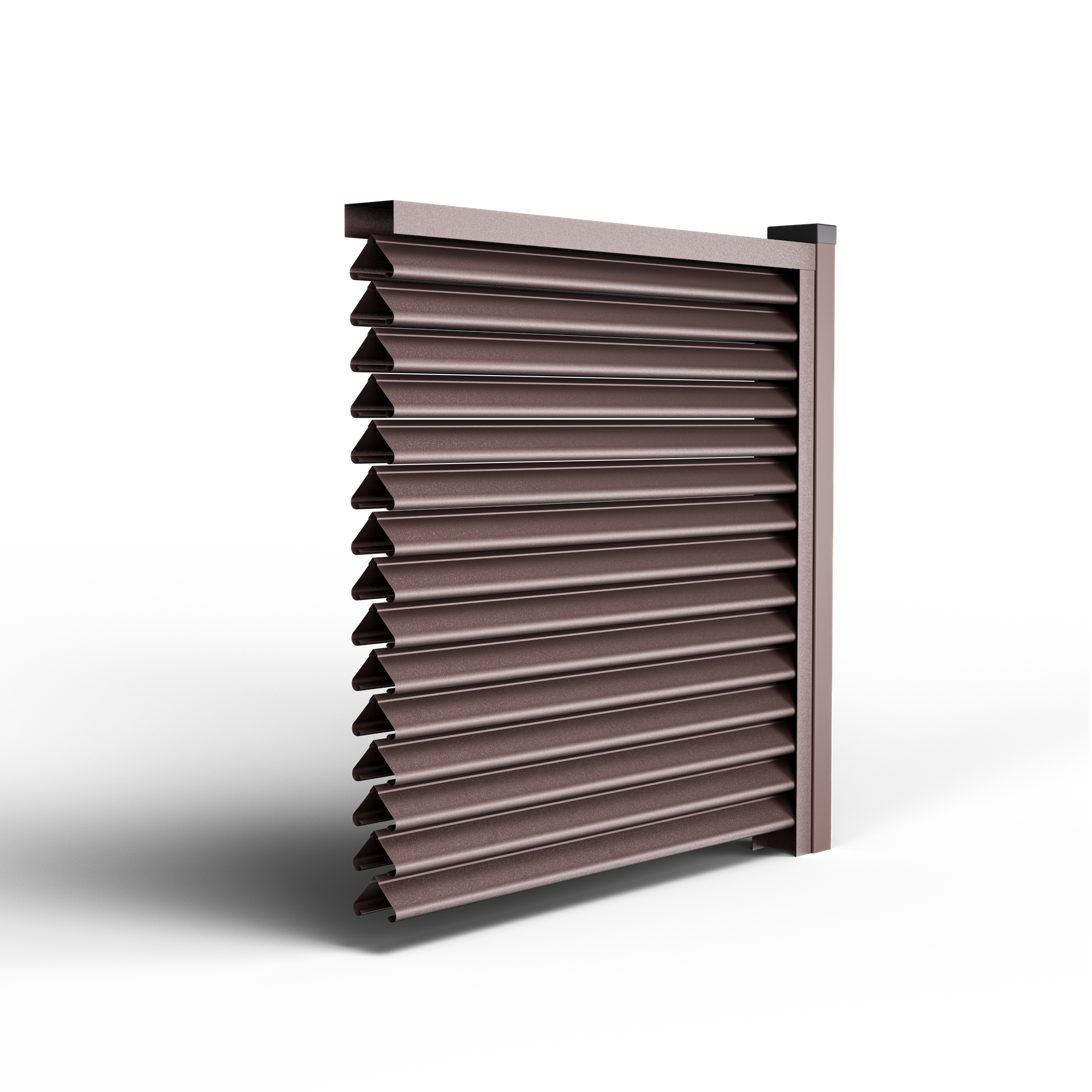 Pyramid Louver Fence | Chocolate Brown RAL 8017