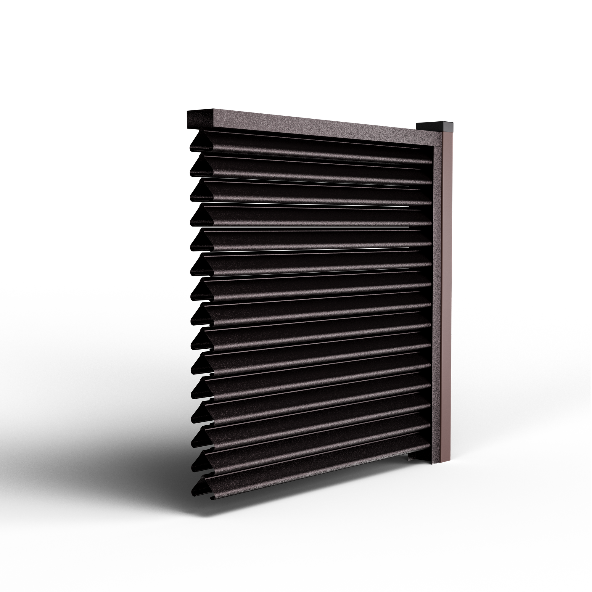 Pyramid Louver Fence | Cedar Brown RAL 8019
