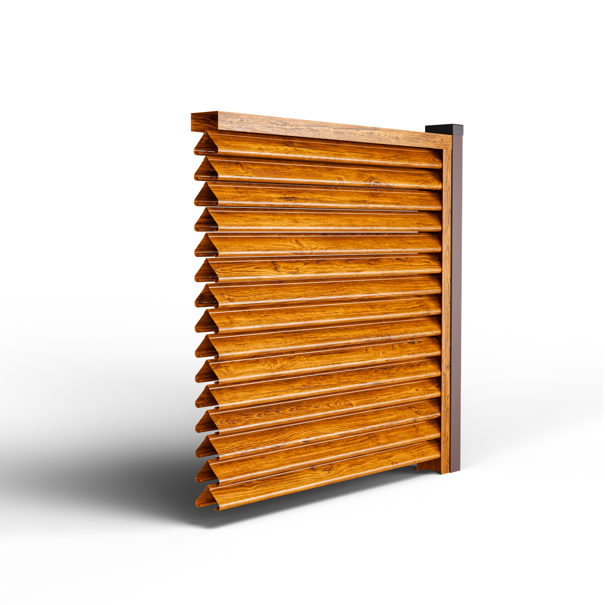 Pyramid Louver Fence | Striated Oak