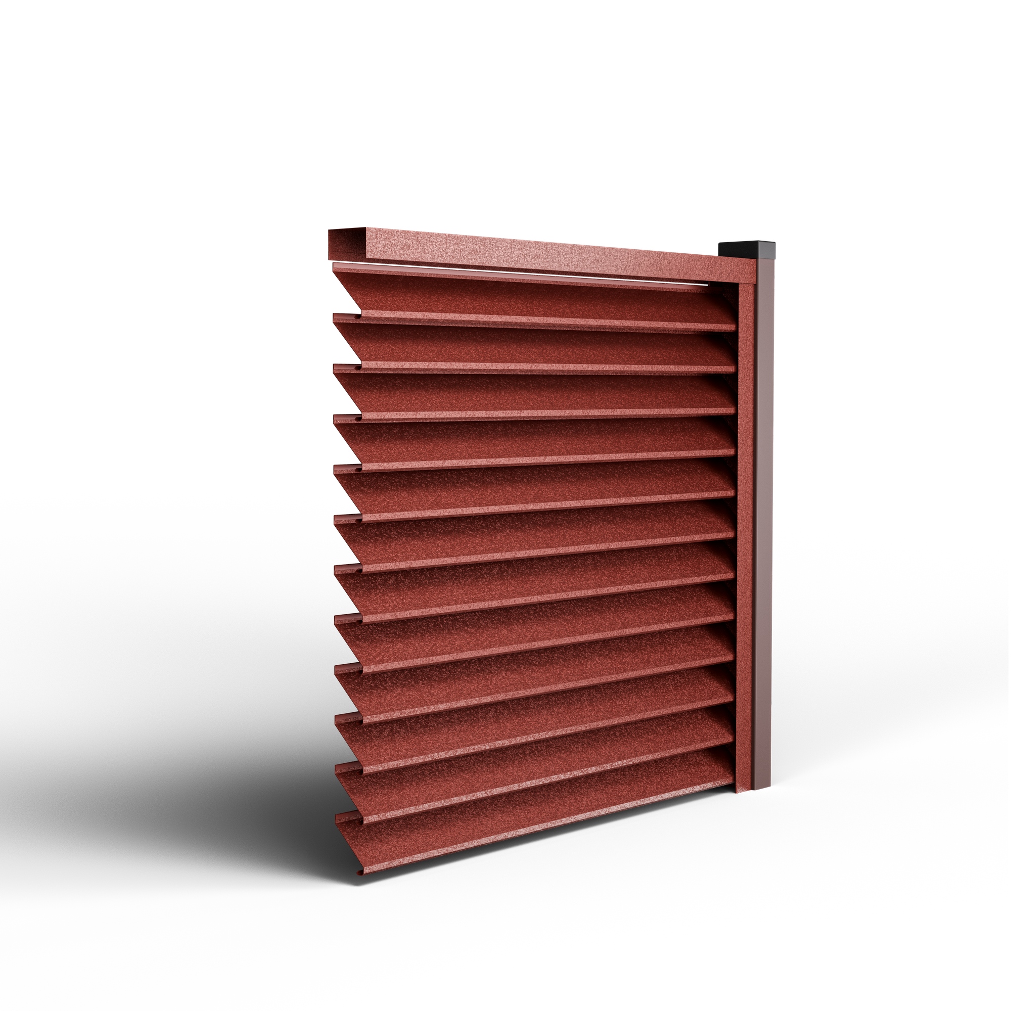 Louver Fence Sigma | Red Brick RAL 3009