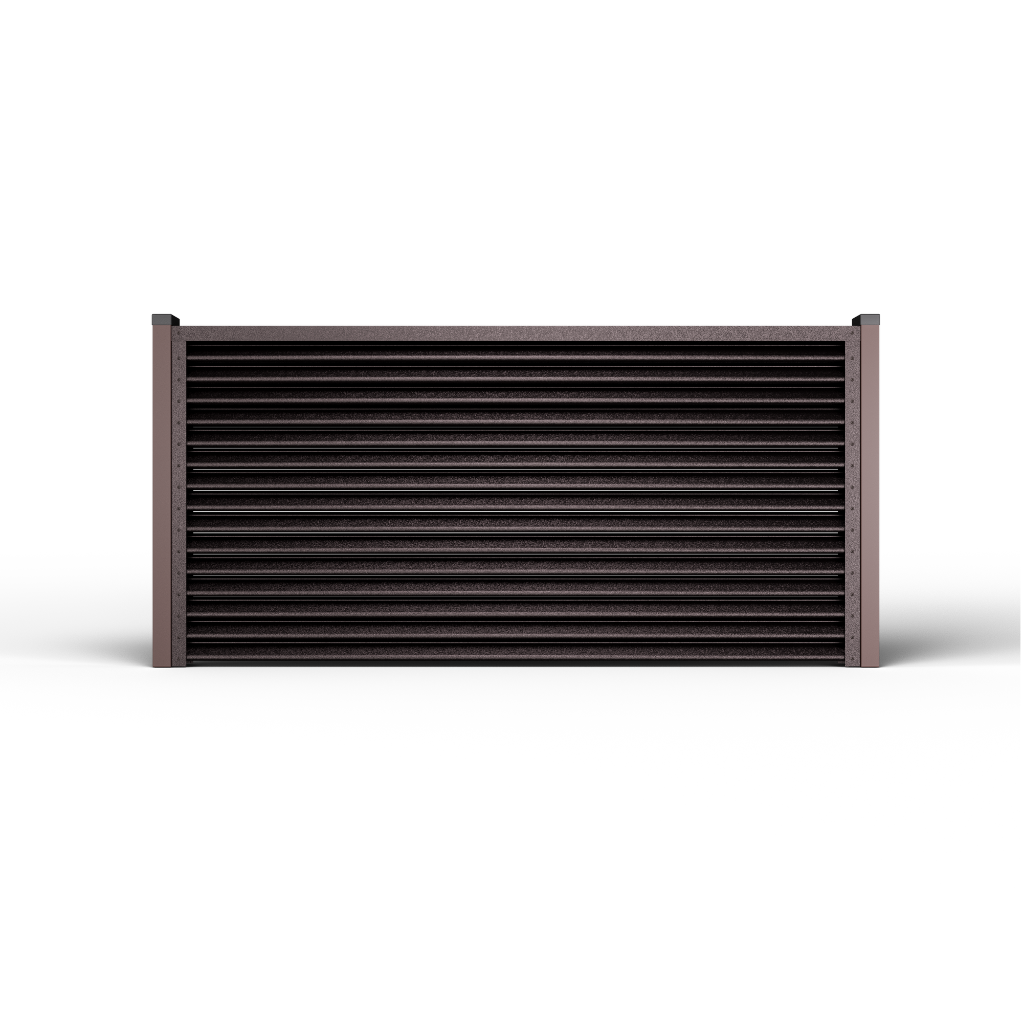 Pyramid Louver Fence | Cedar Brown RAL 8019