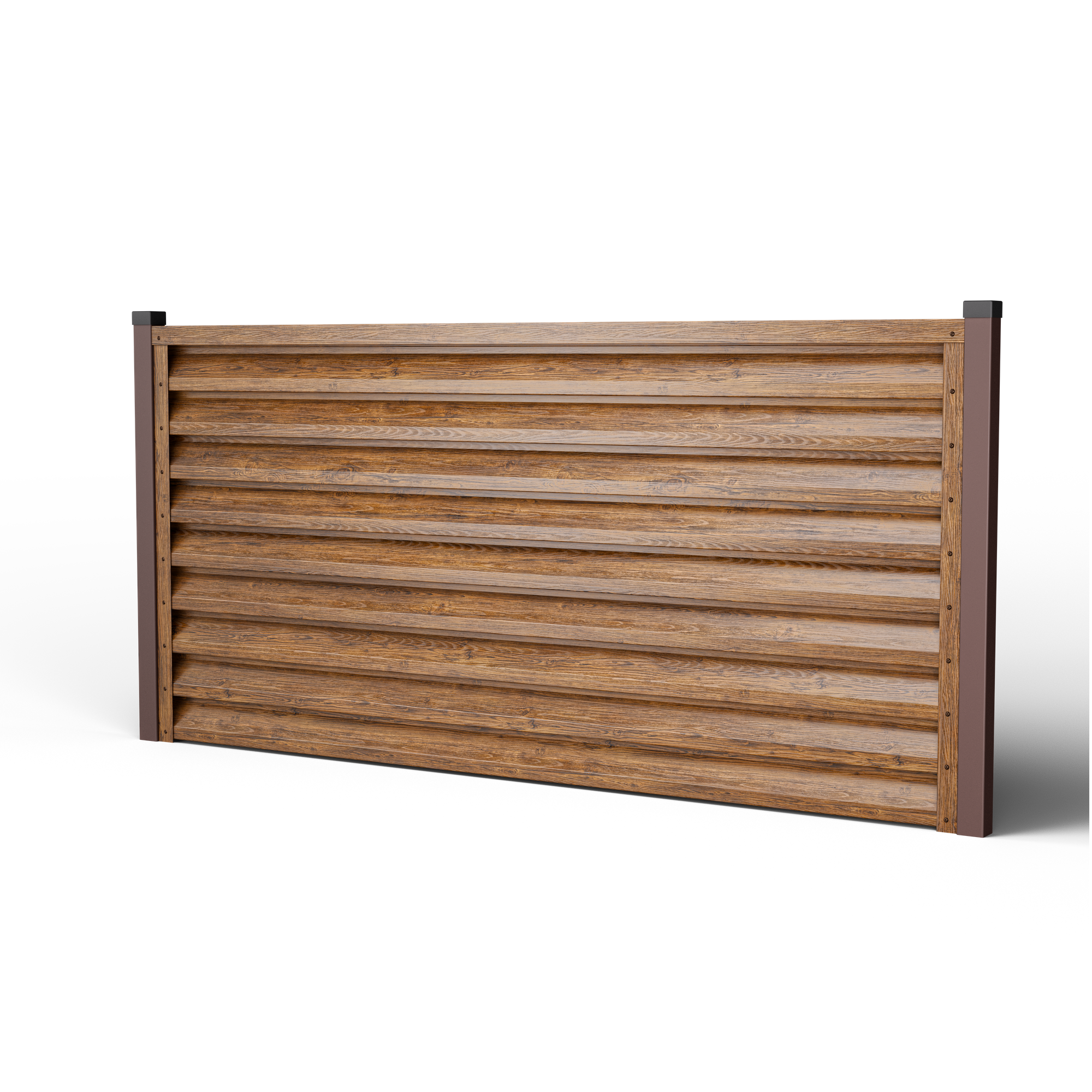 Atlas Louver Fence | Striated Walnut