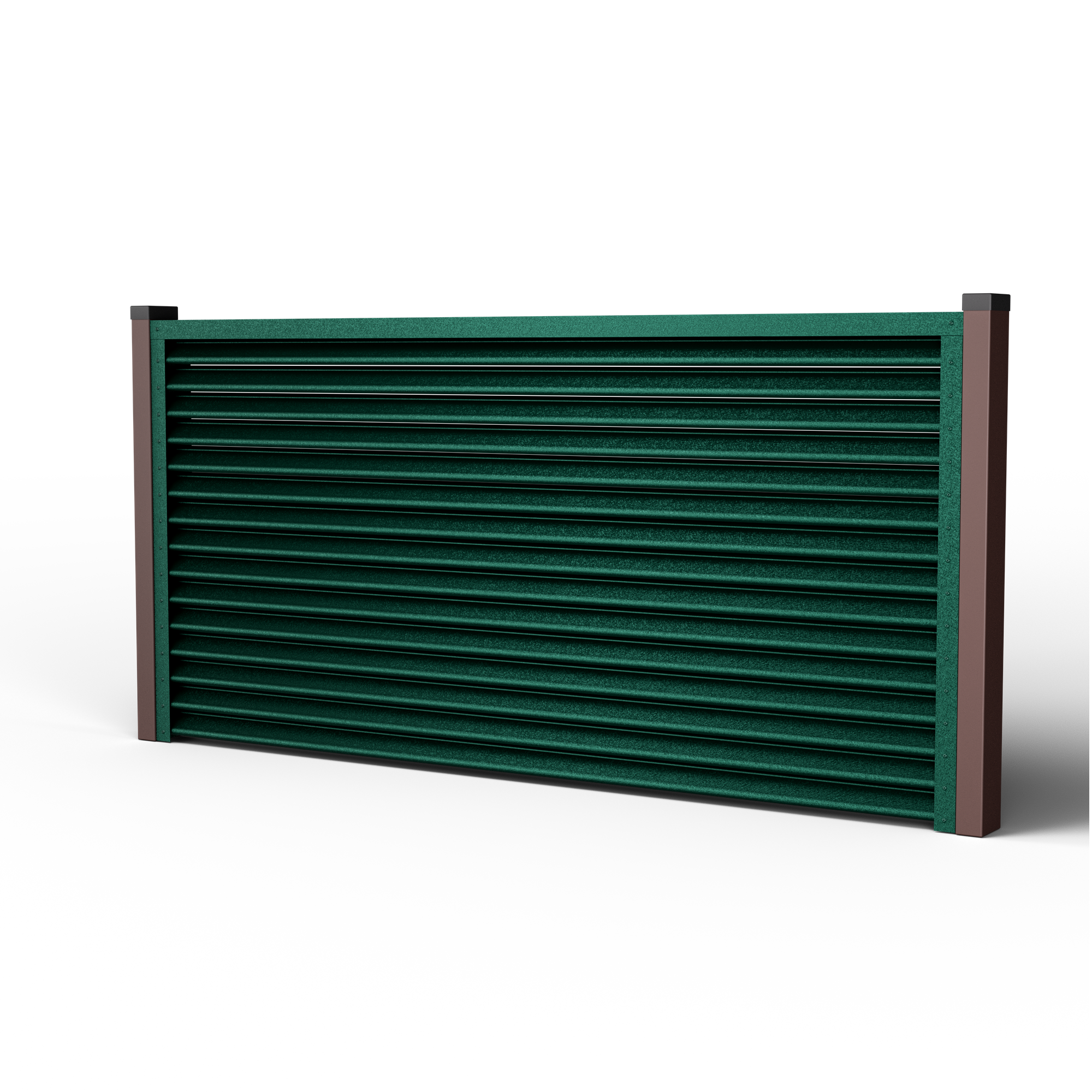 Pyramid Louver Fence | Pine Green RAL 6005