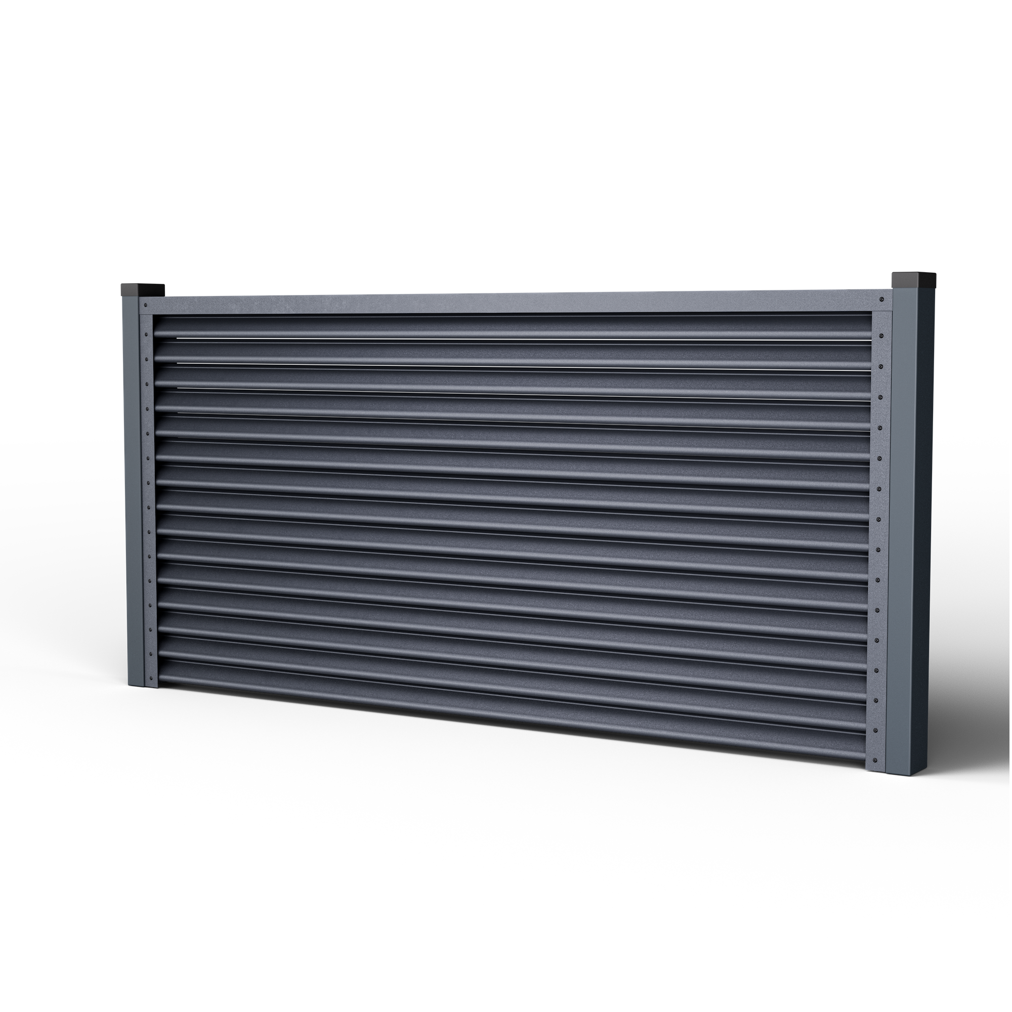 Pyramid Louver Fence | Graphite Gray RAL 7024