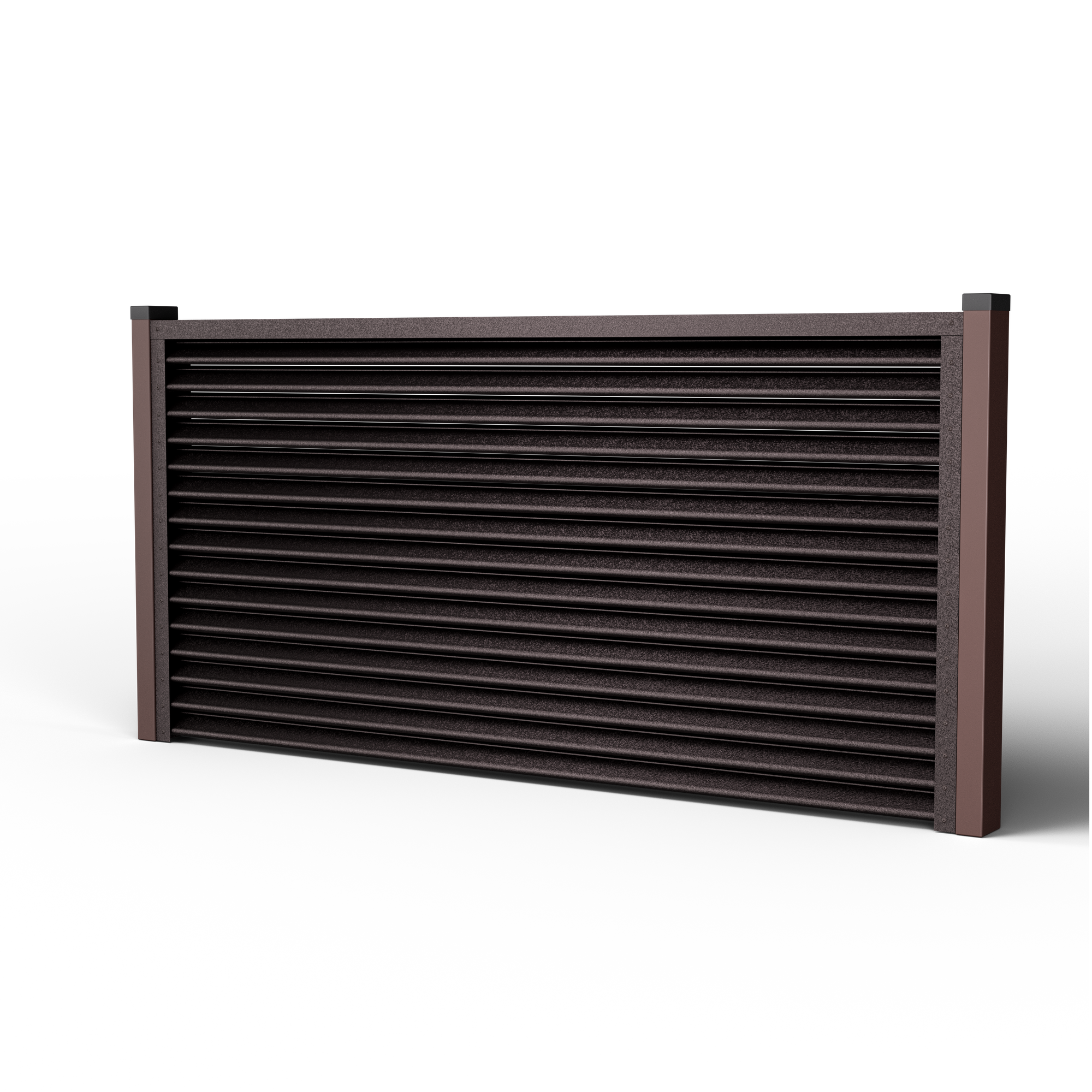 Pyramid Louver Fence | Cedar Brown RAL 8019