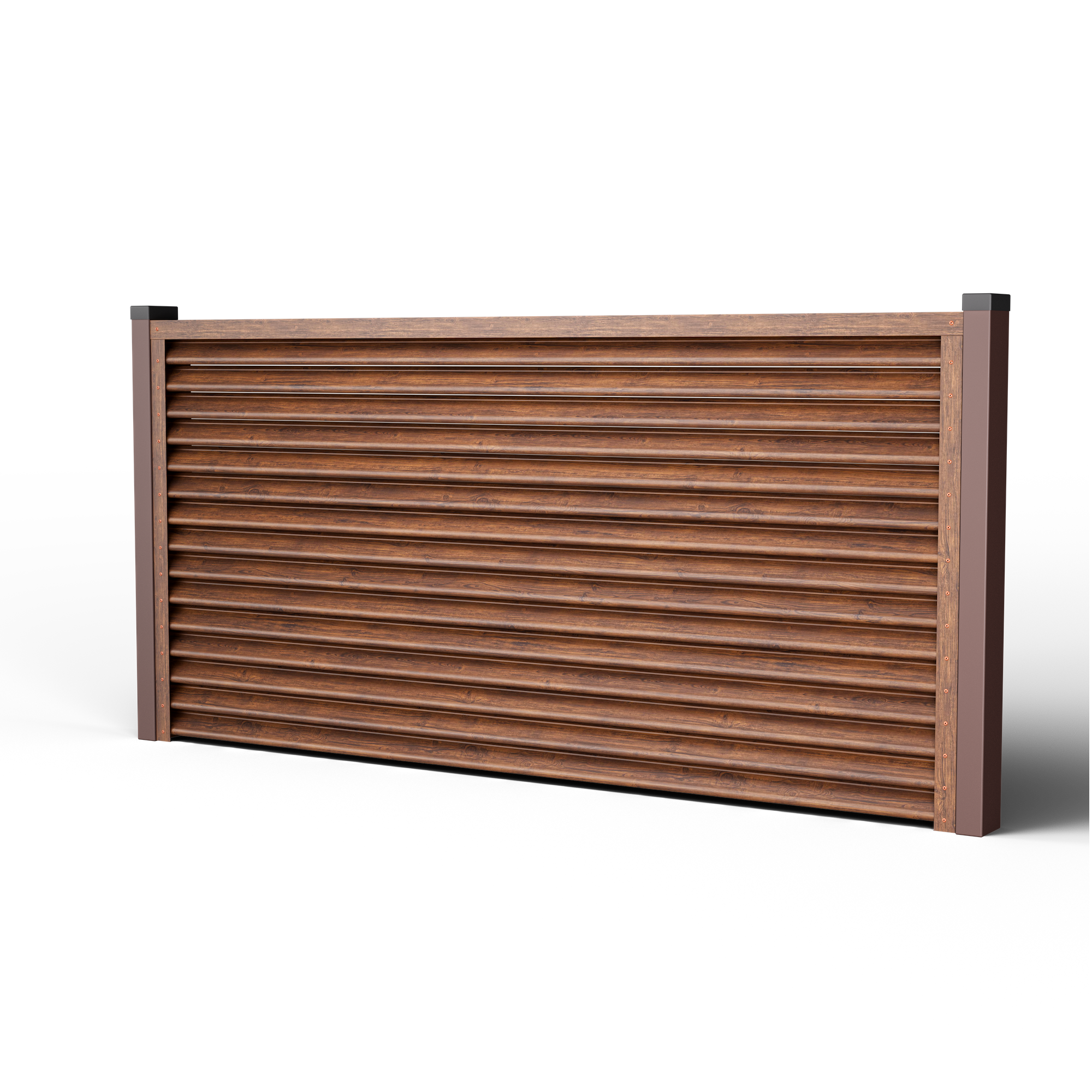 Pyramid Louver Fence | Mahogany