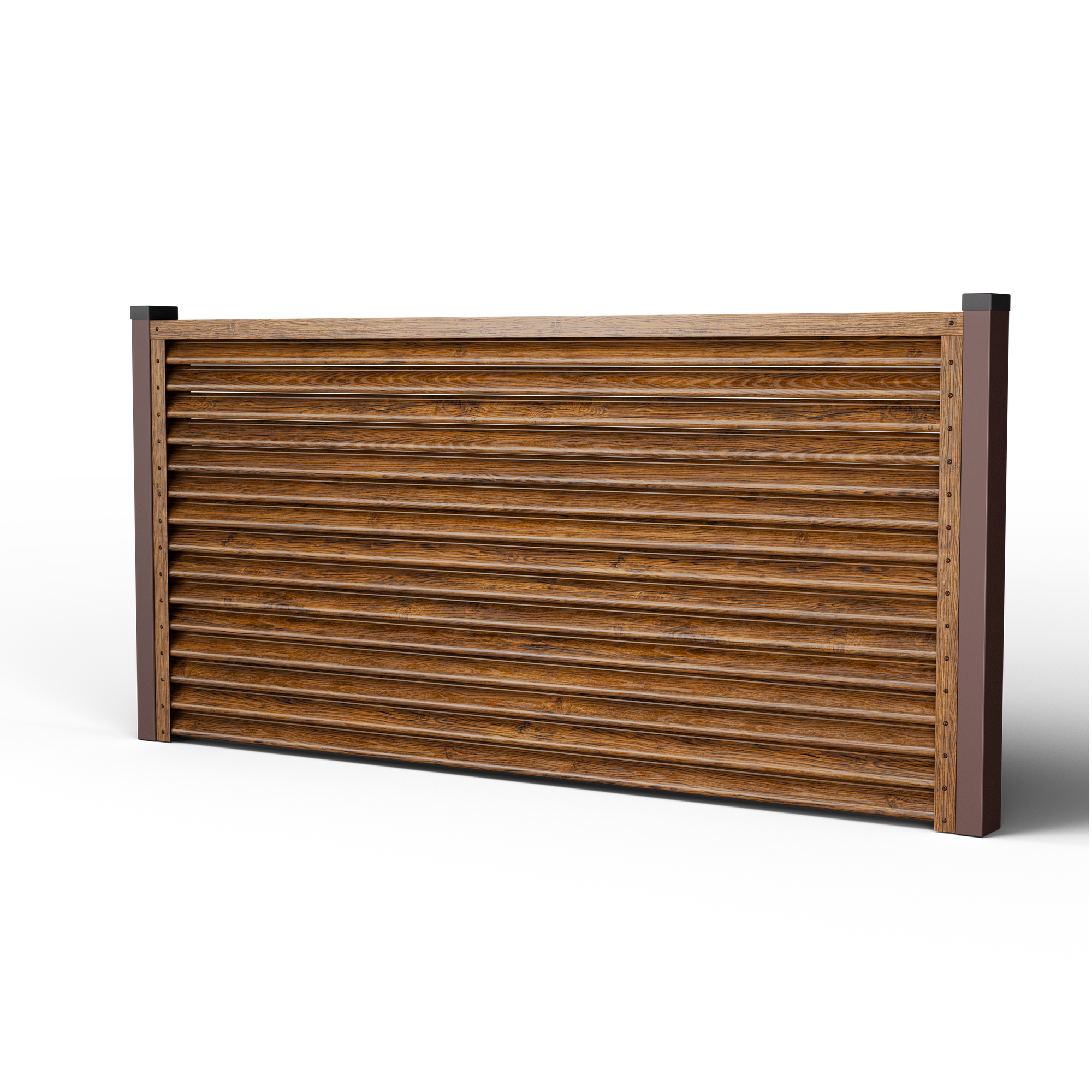 Pyramid Louver Fence | Striated Walnut
