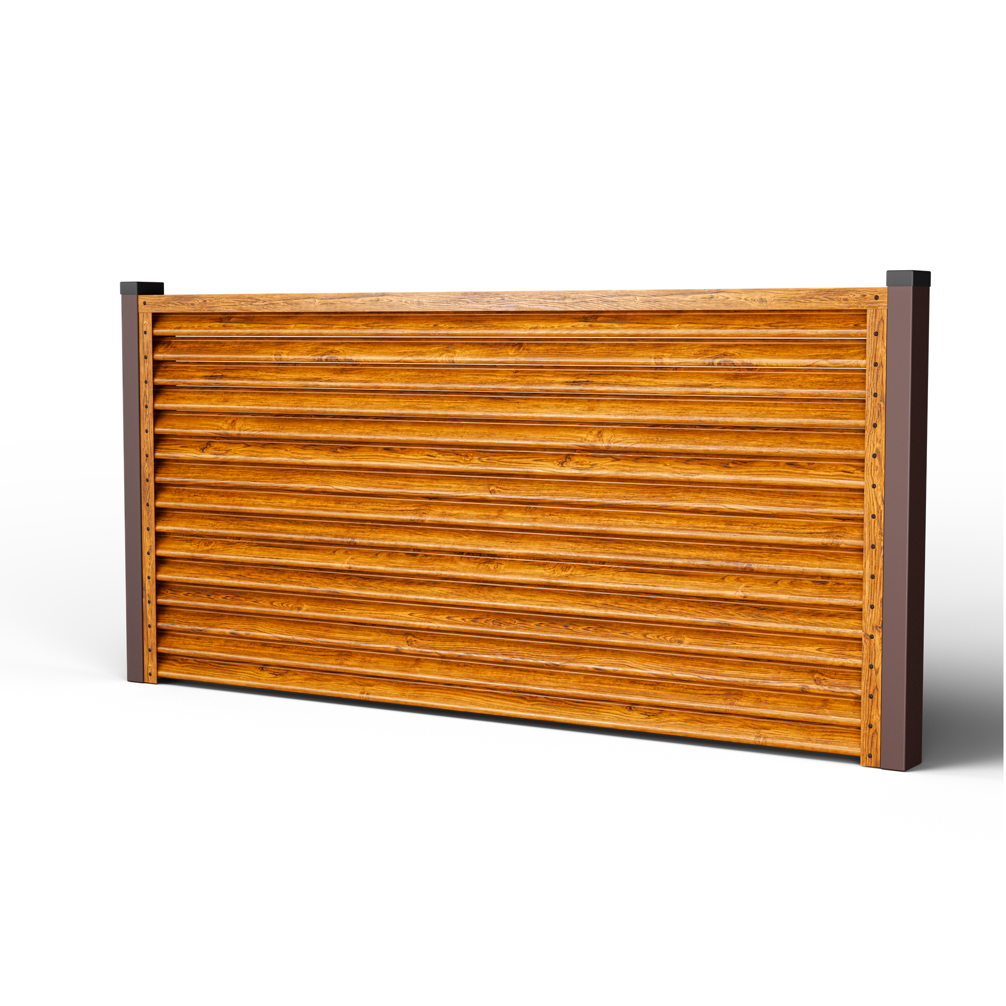 Pyramid Louver Fence | Striated Oak