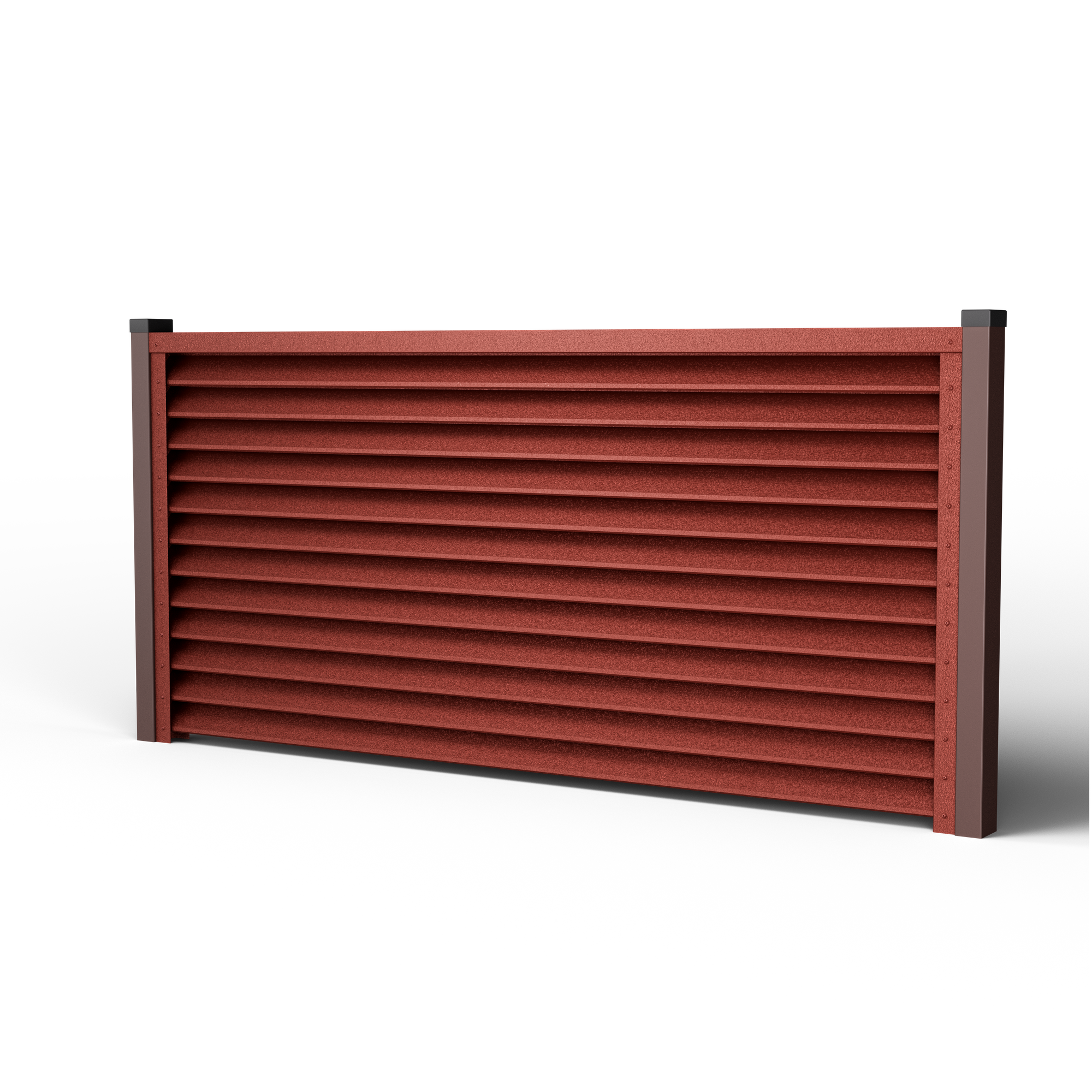 Louver Fence Sigma | Red Brick RAL 3009