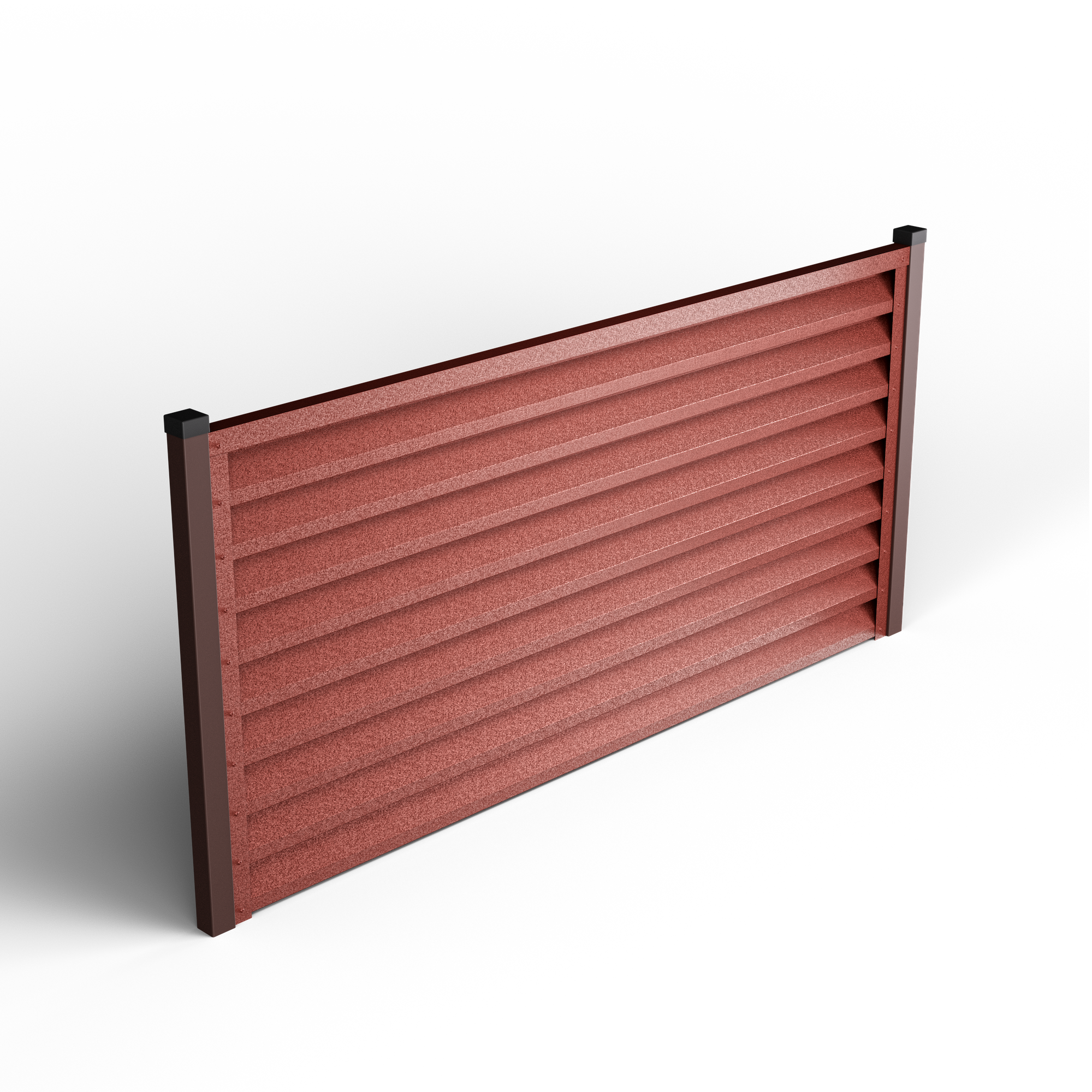 Atlas Louver Fence | Red Brick RAL 3009