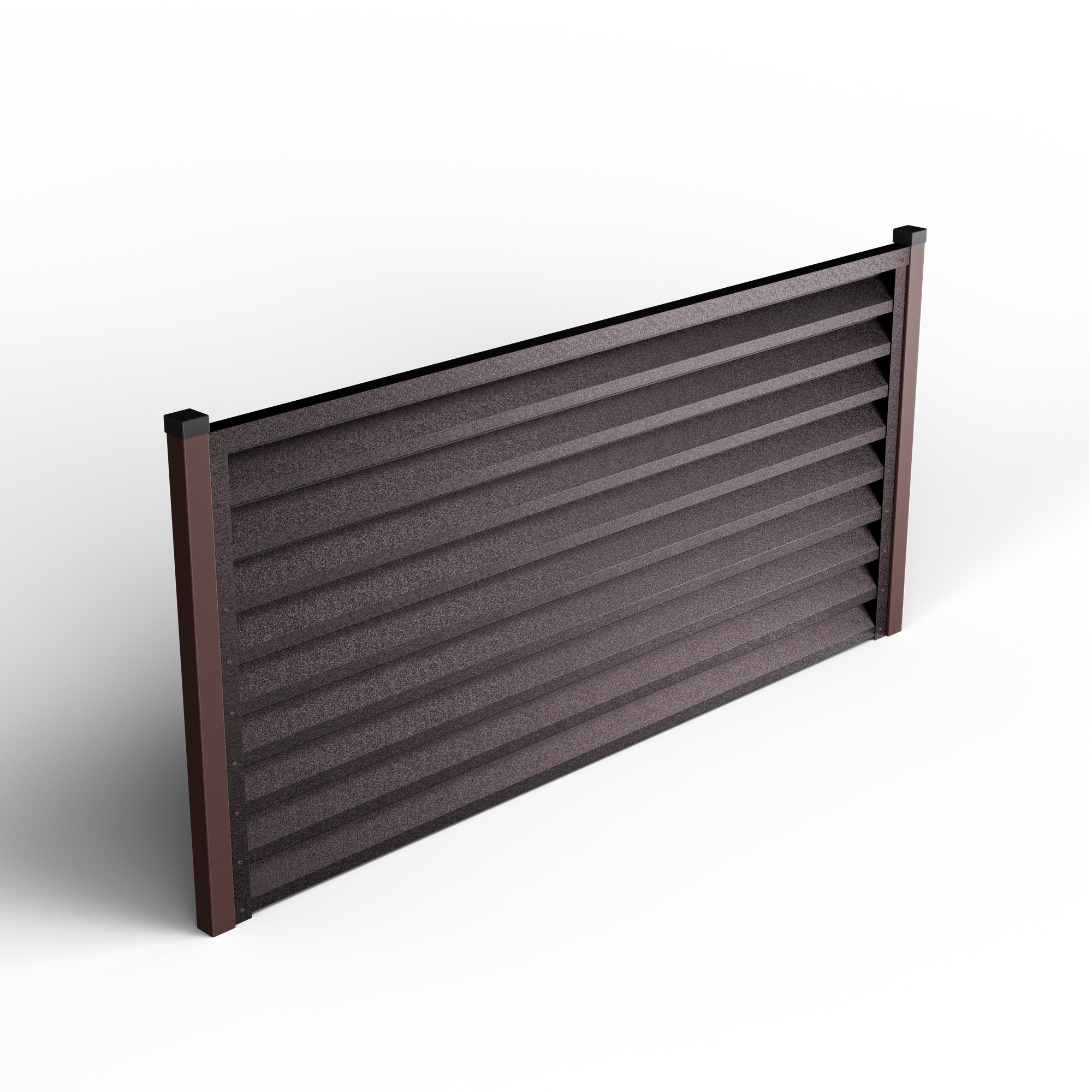 Atlas Louver Fence | Cedar Brown RAL 8019
