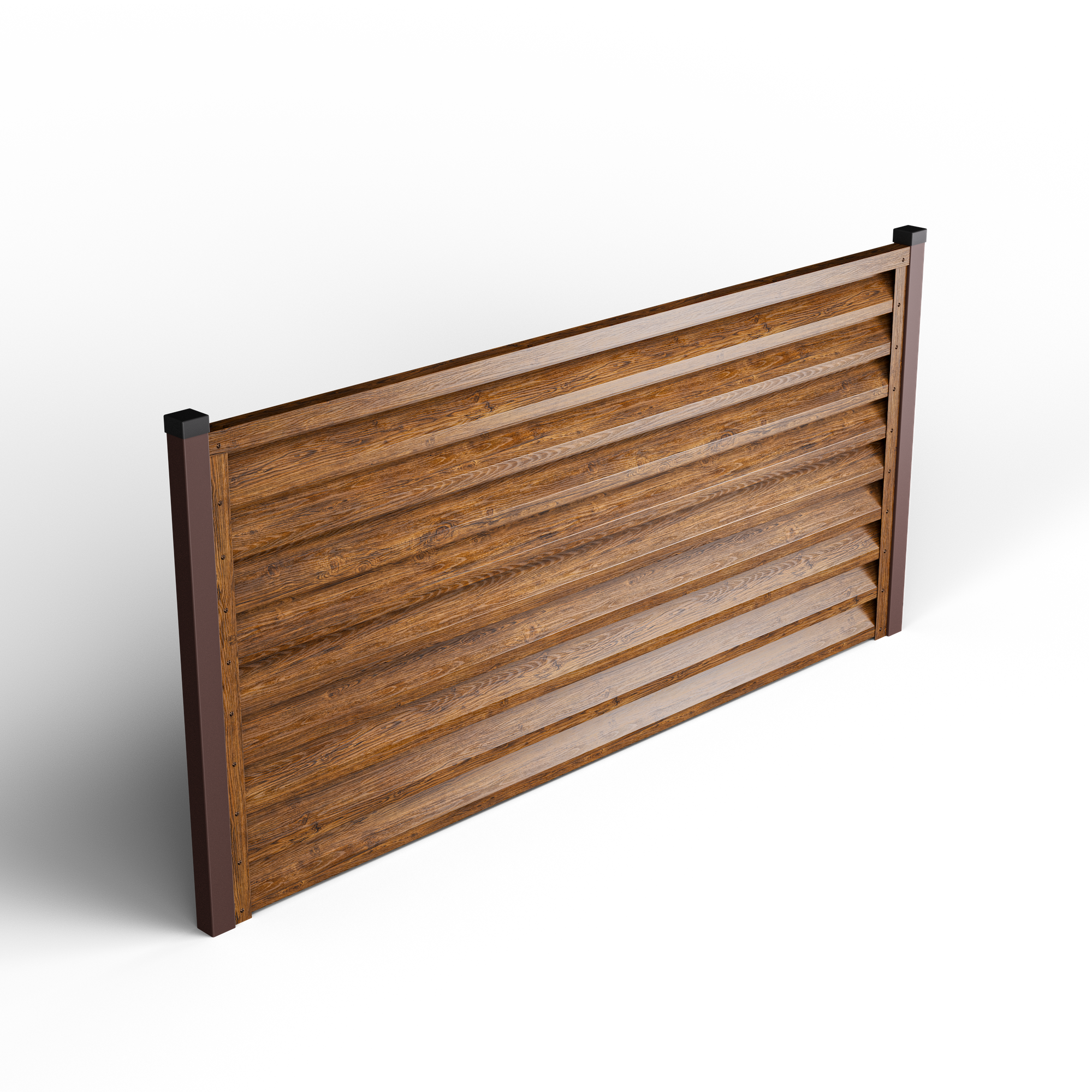 Atlas Louver Fence | Striated Walnut
