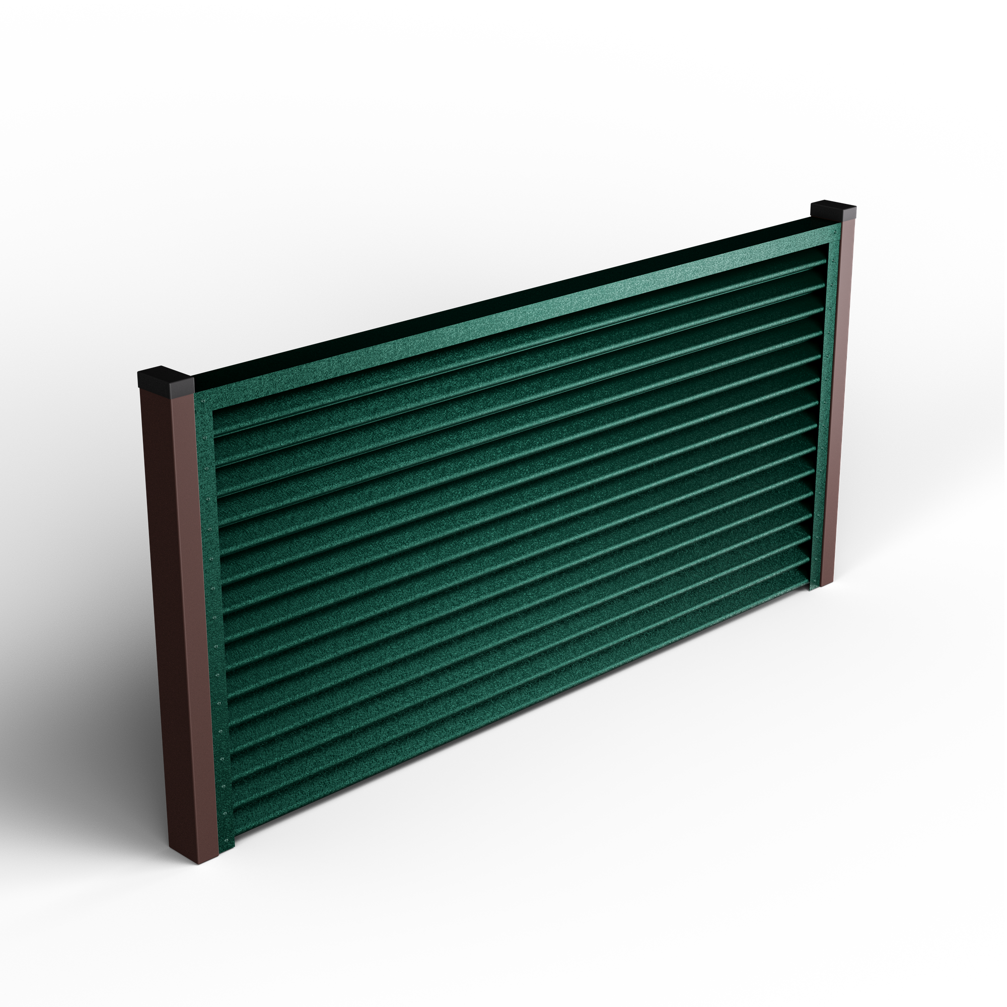 Pyramid Louver Fence | Pine Green RAL 6005