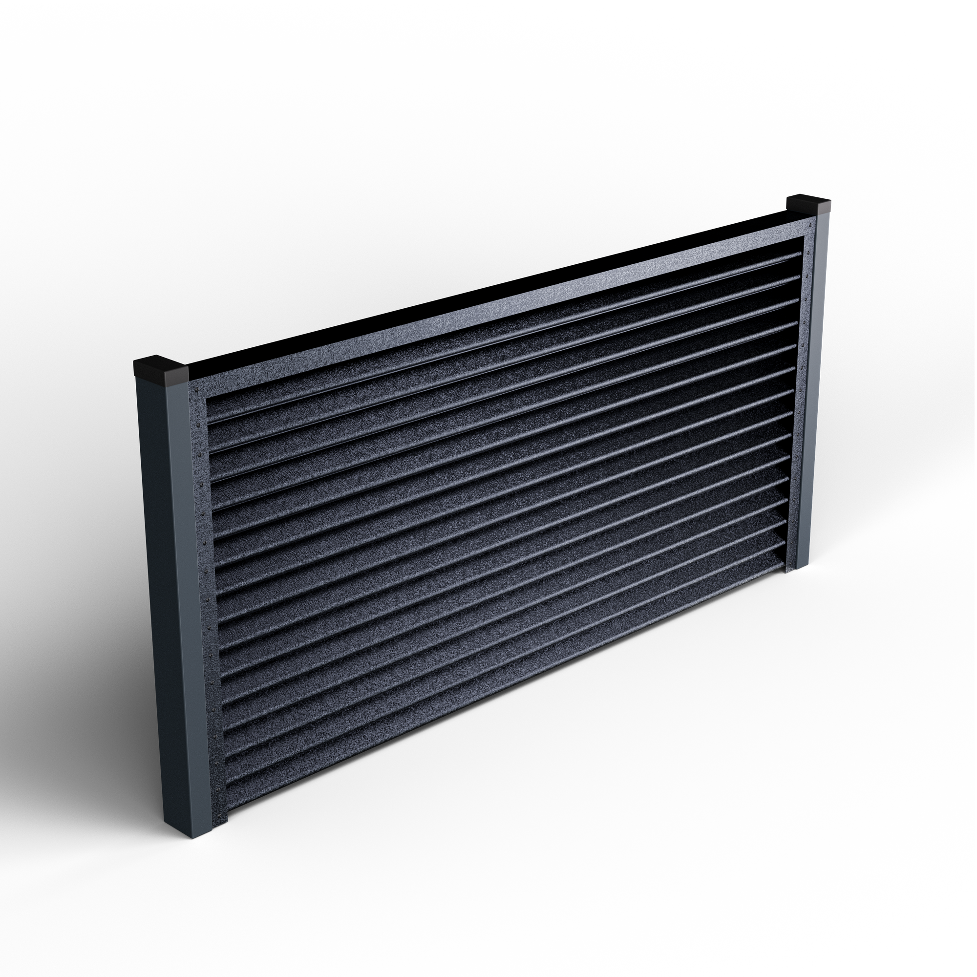 Pyramid Louver Fence | Pearl Gray RAL 7024