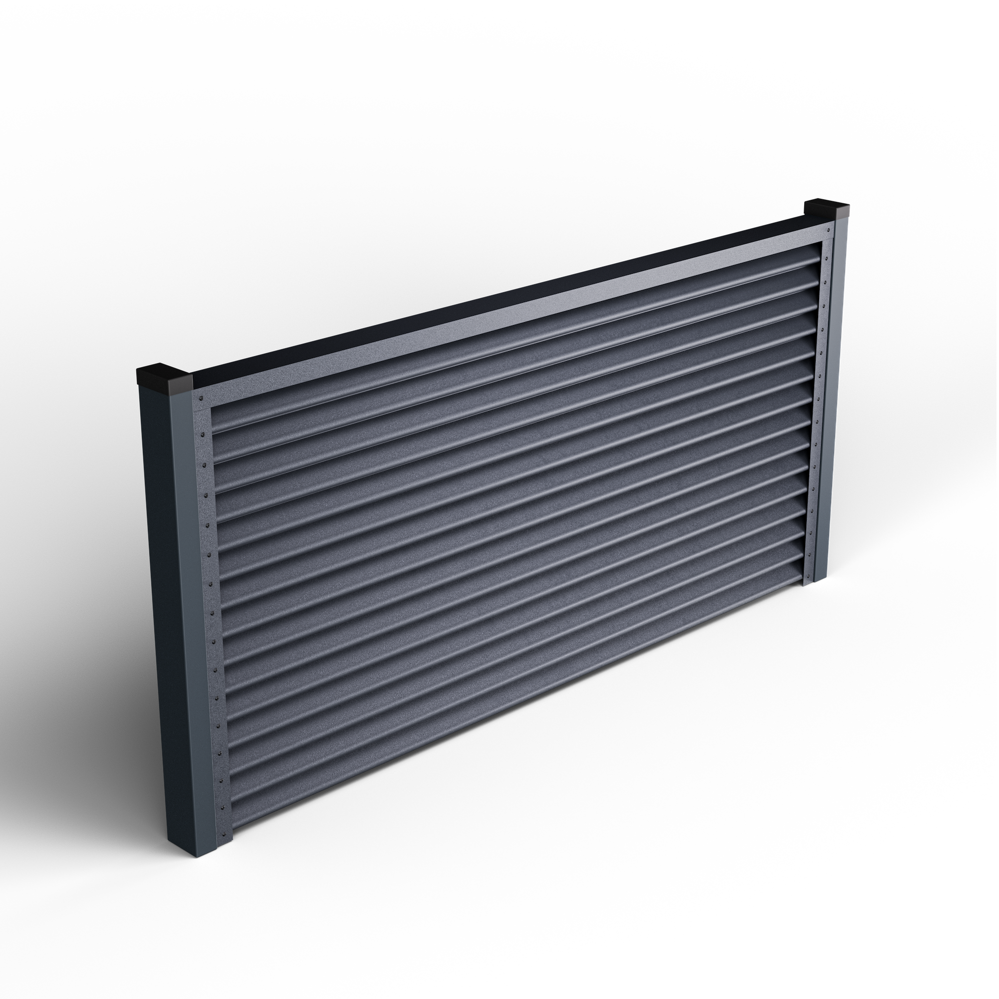 Pyramid Louver Fence | Graphite Gray RAL 7024