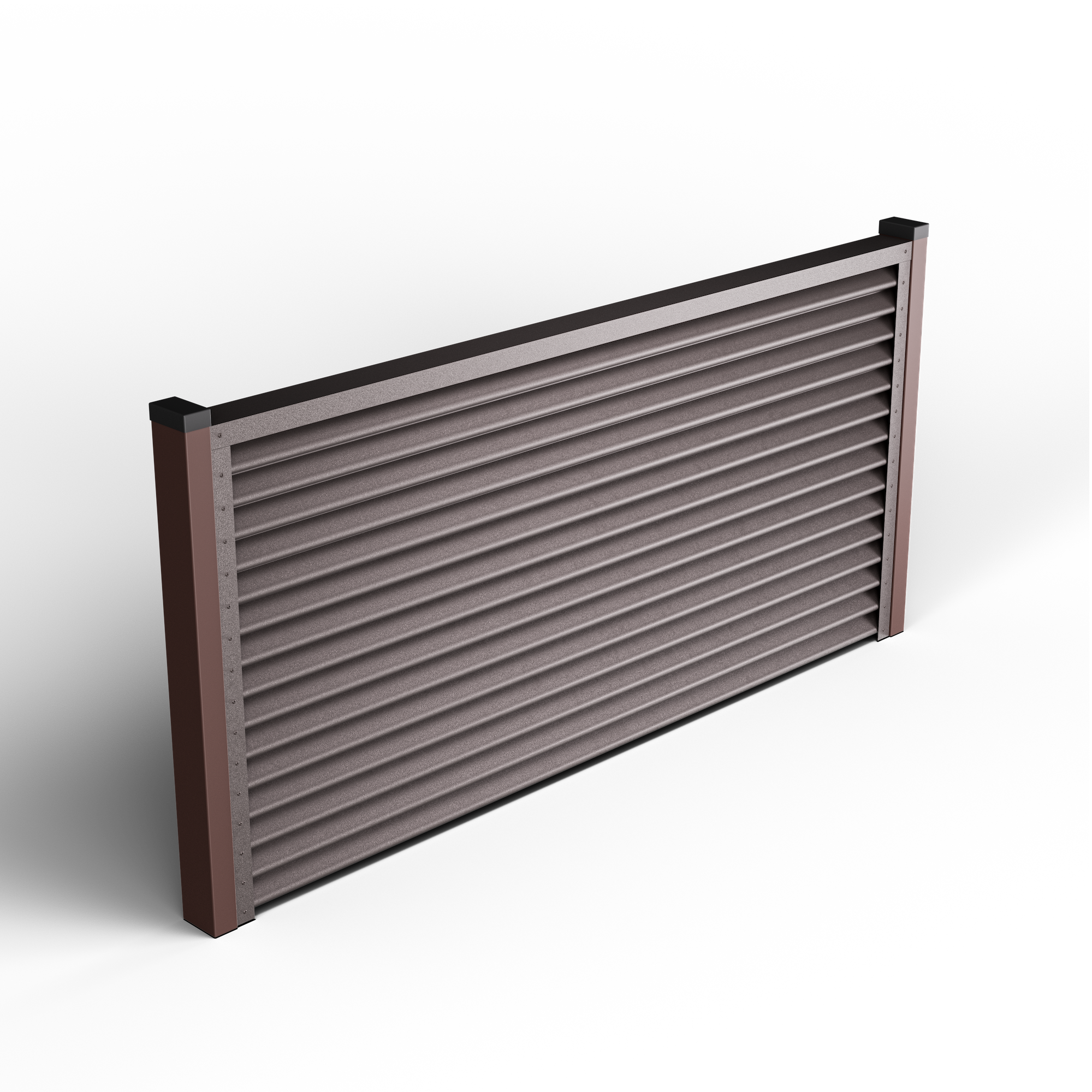 Pyramid Louver Fence | Espresso Brown RAL 8019