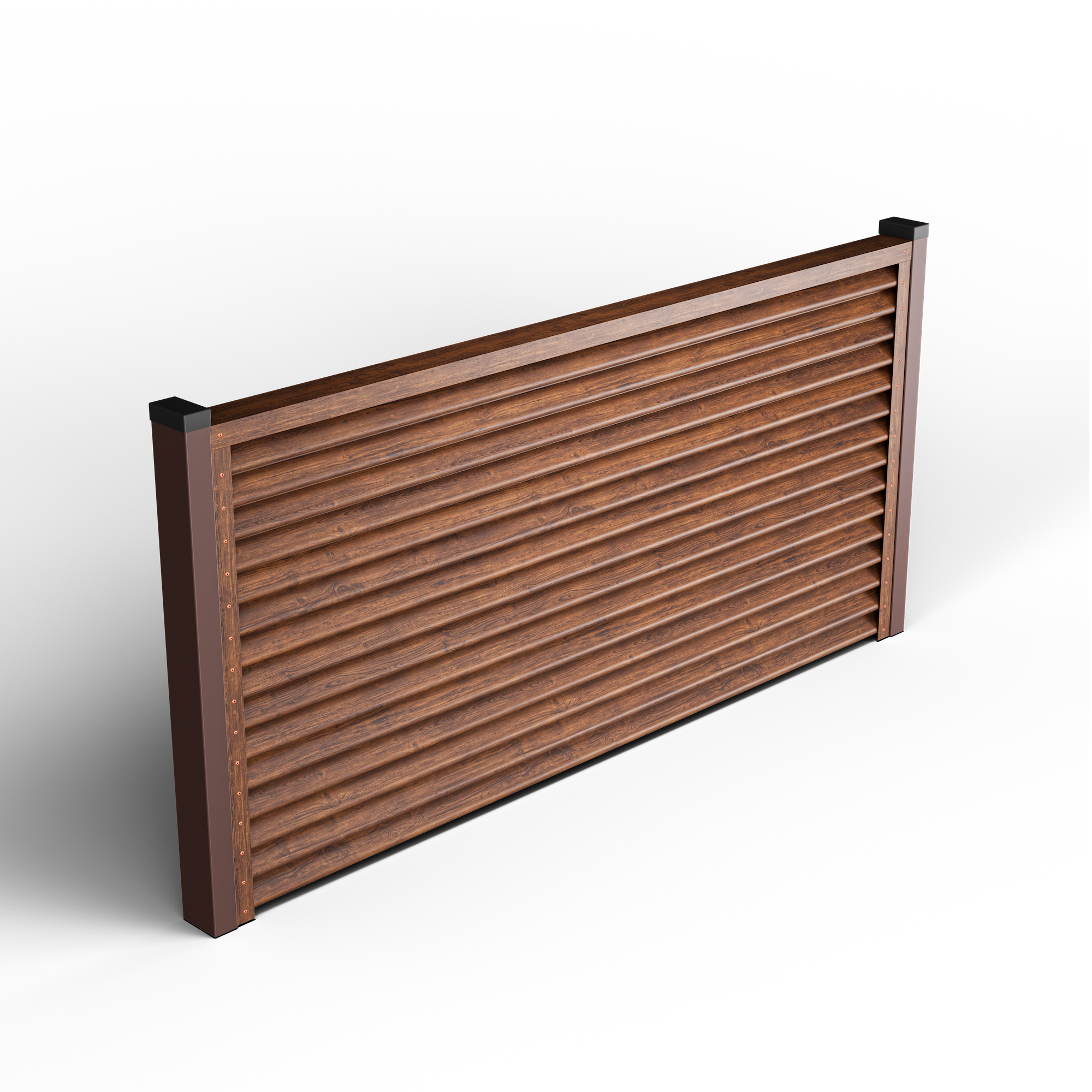 Pyramid Louver Fence | Mahogany