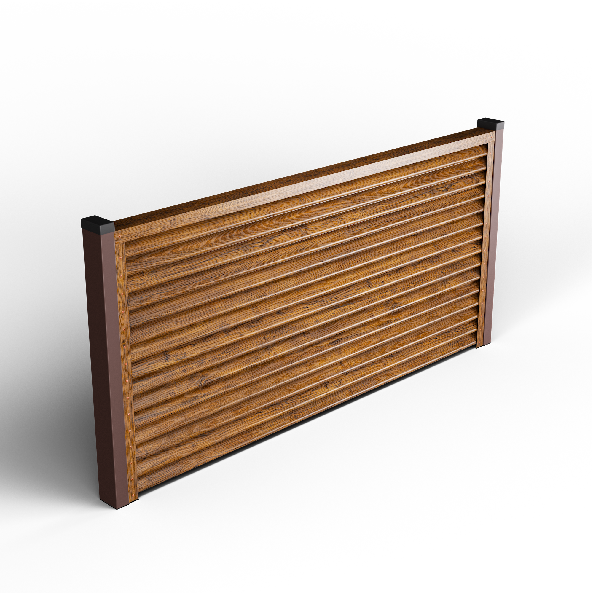 Pyramid Louver Fence | Striated Walnut