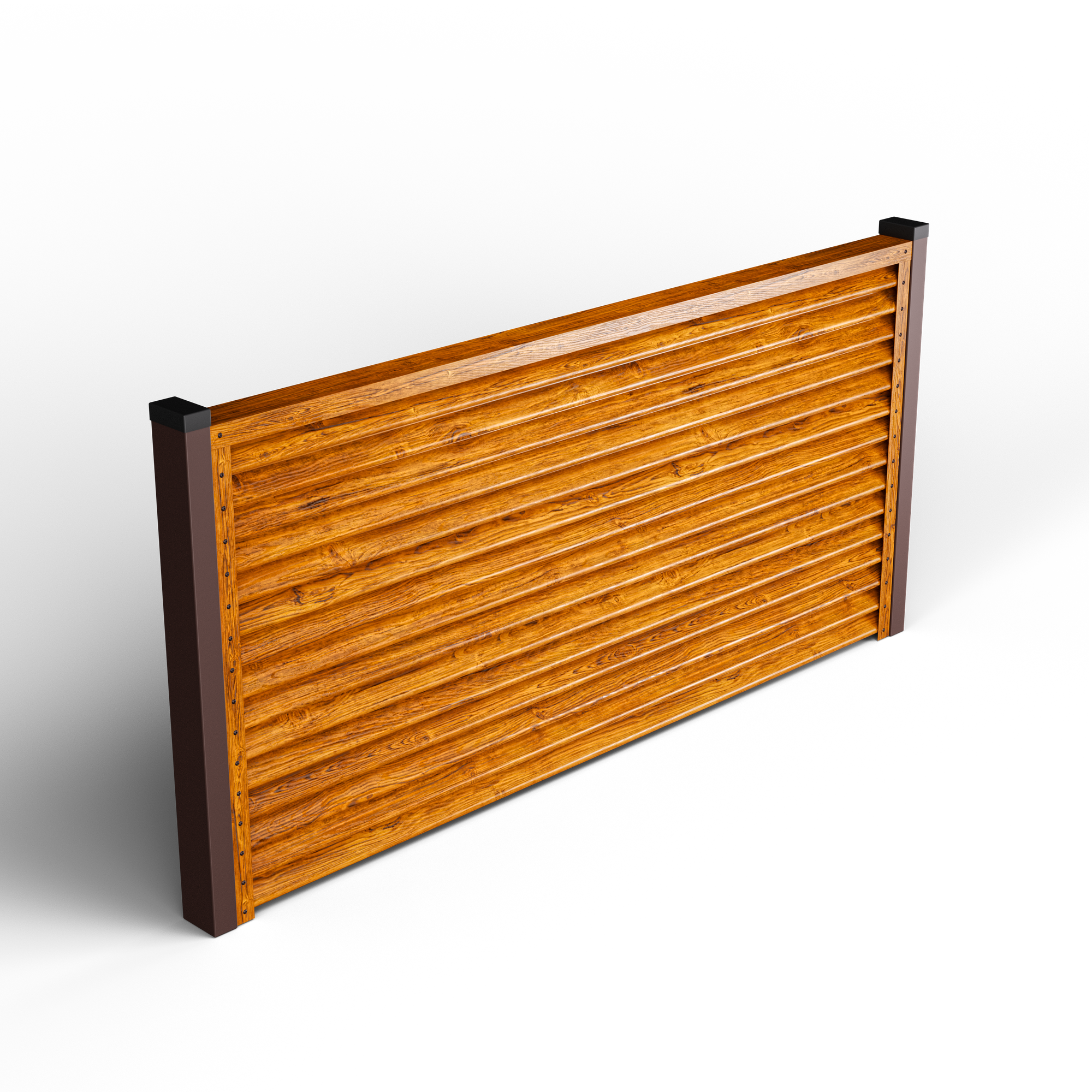 Pyramid Louver Fence | Striated Oak