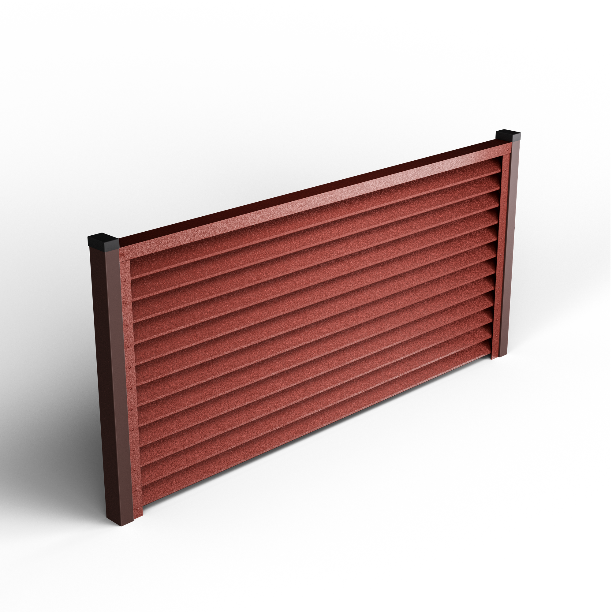Louver Fence Sigma | Red Brick RAL 3009