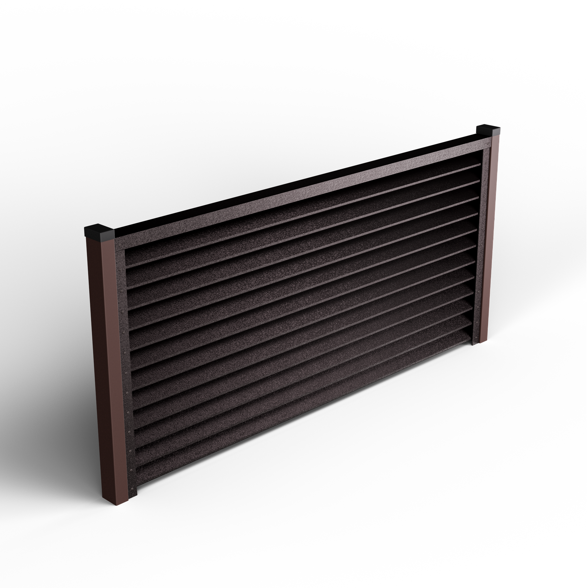 Louver Fence Sigma | Cedar Brown RAL 8019