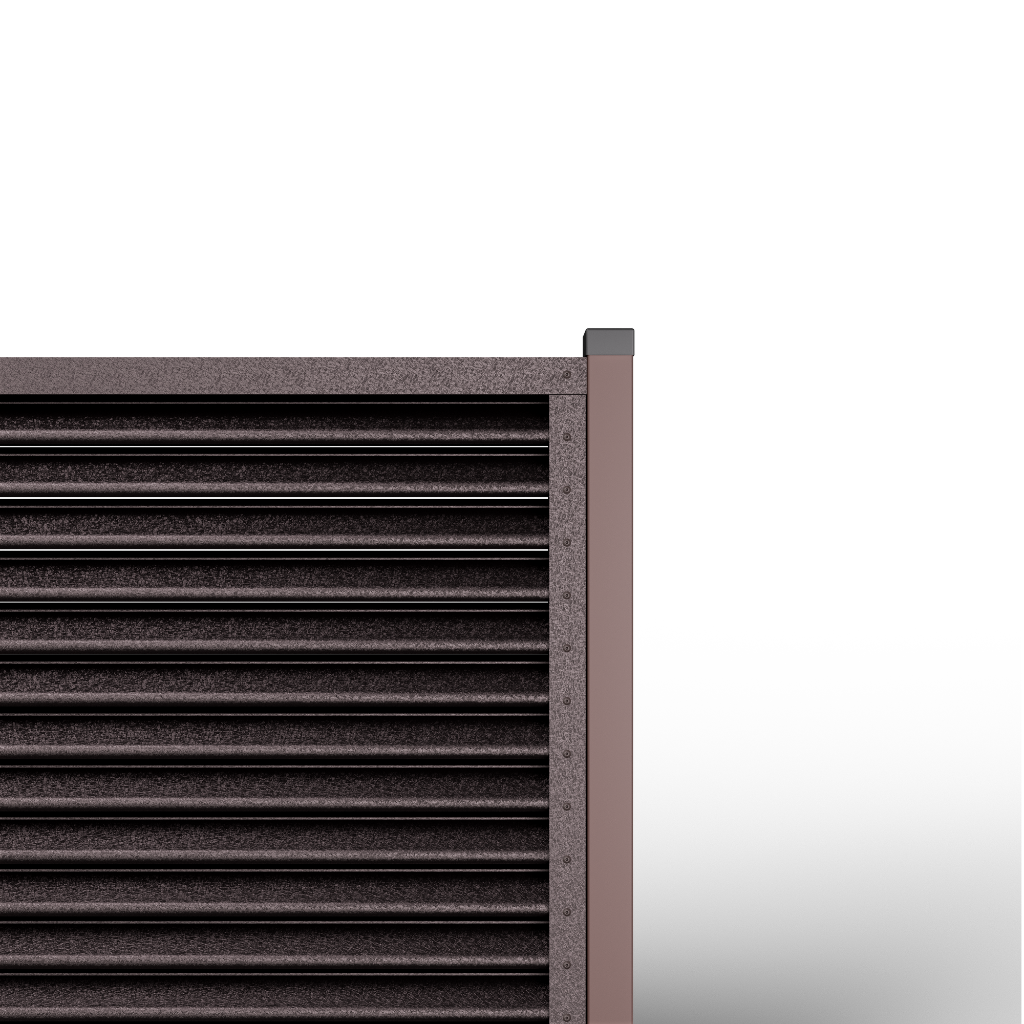 Pyramid Louver Fence | Cedar Brown RAL 8019
