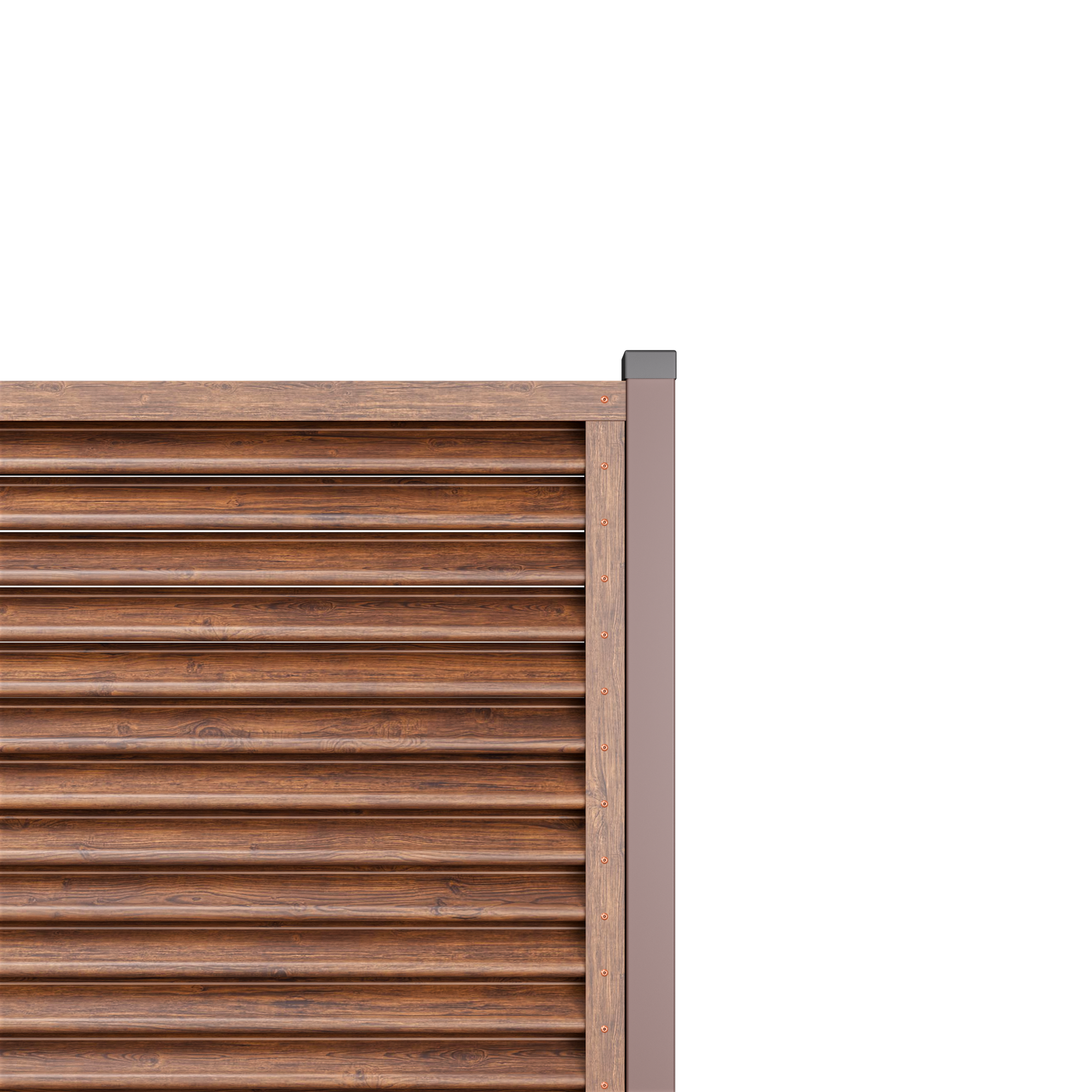 Pyramid Louver Fence | Mahogany