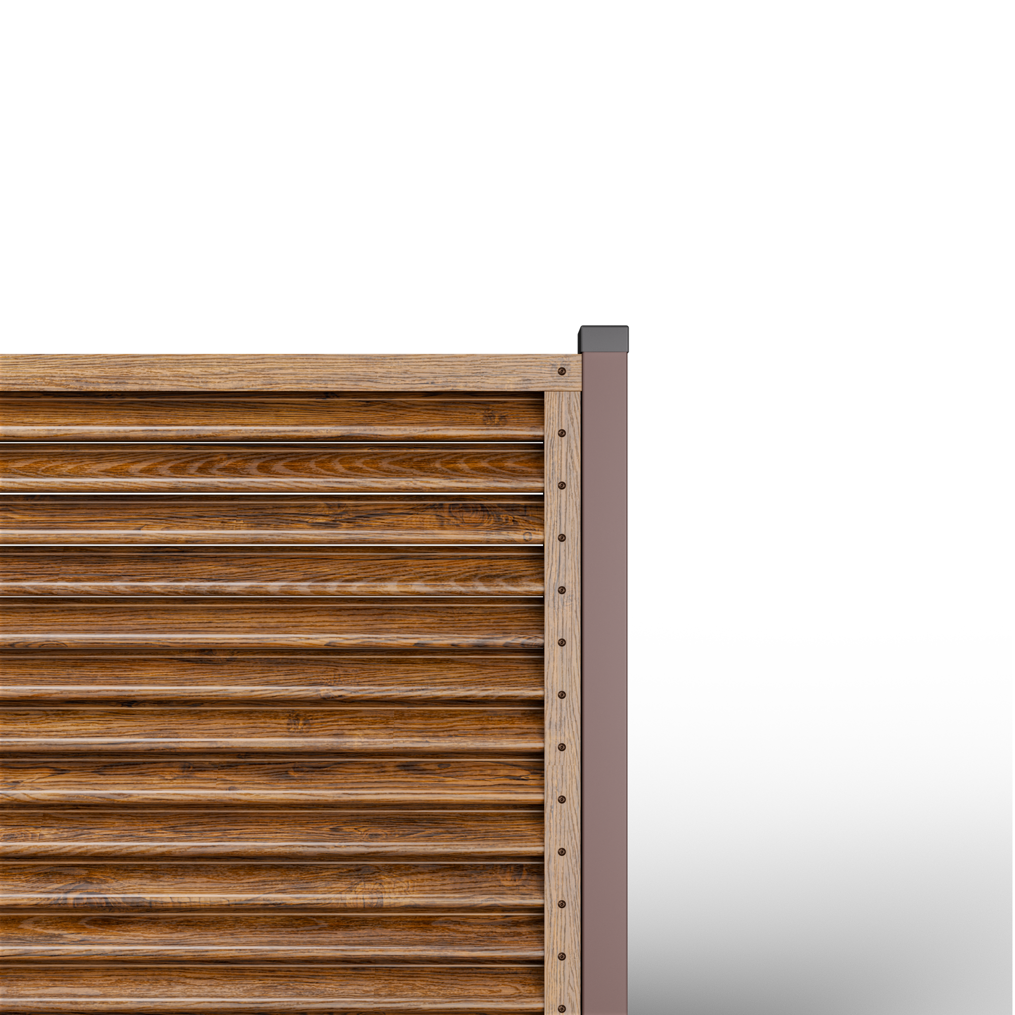Pyramid Louver Fence | Striated Walnut