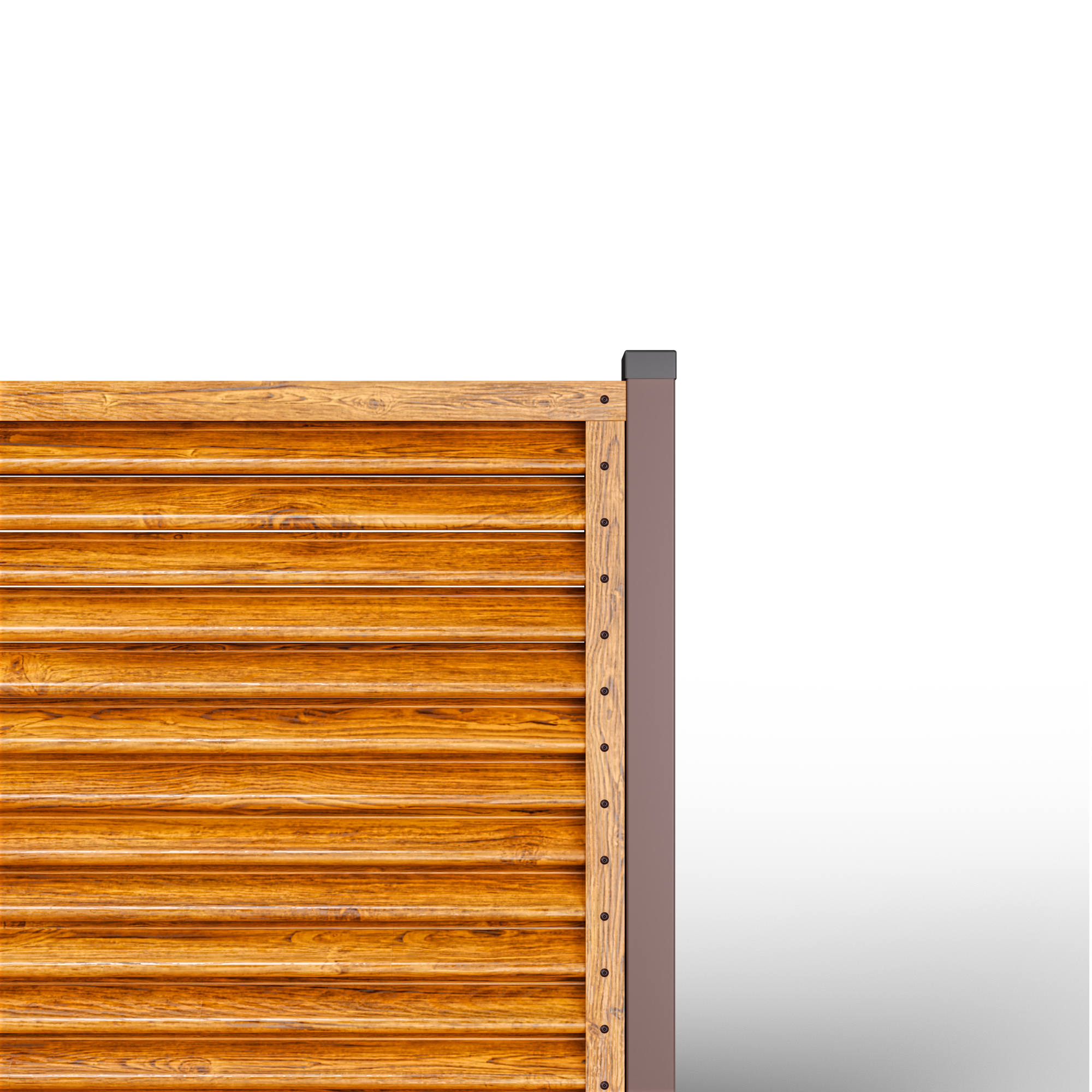 Pyramid Louver Fence | Striated Oak