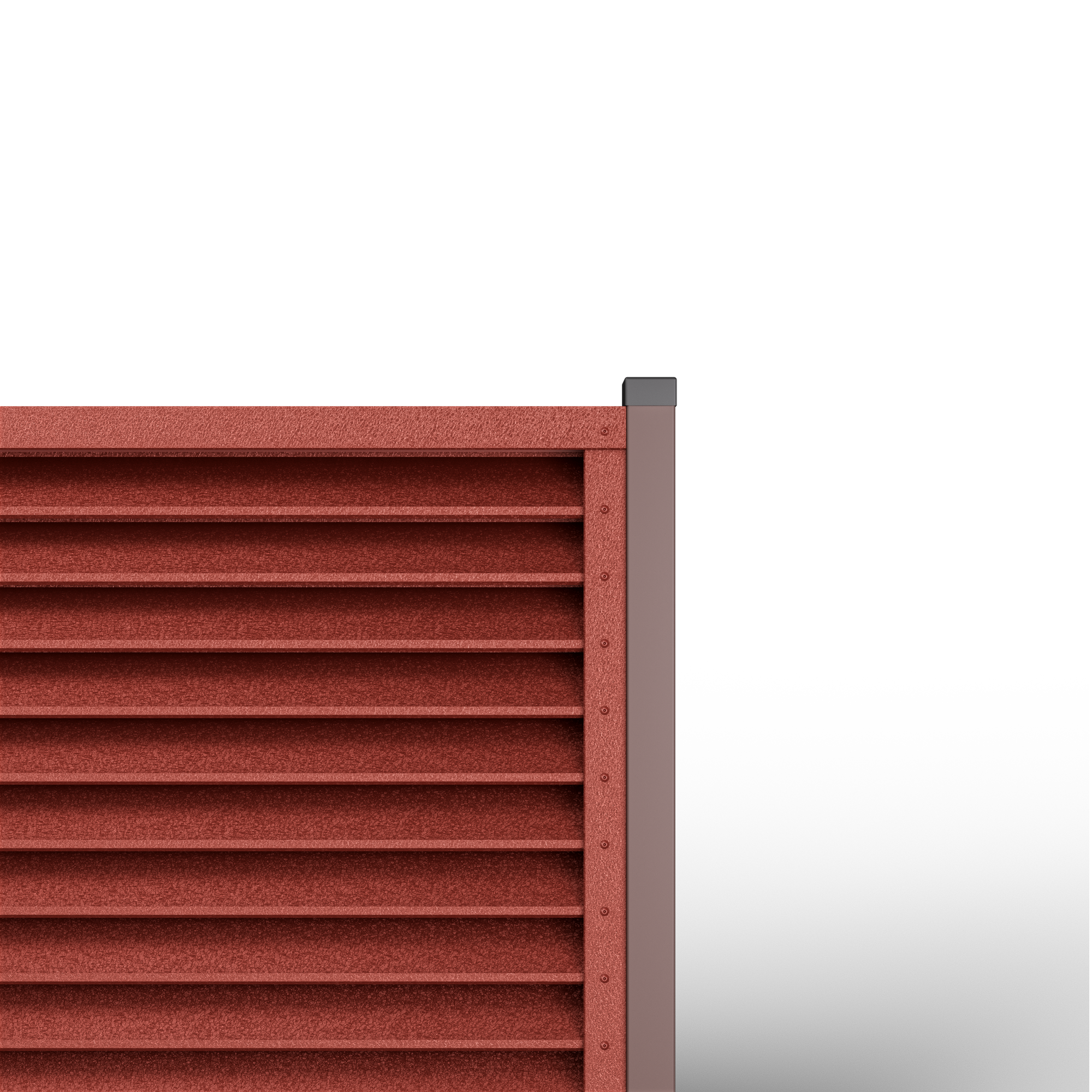 Louver Fence Sigma | Red Brick RAL 3009