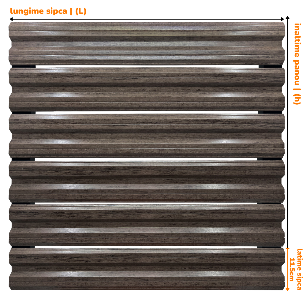 Prim-plan al modelului SIMETRICA Sipca Metalica cu finisaj de imitație lemn în culoare Mesteacăn, disponibil pe www.sipca.ro, fabricat de Top Profil Sistem.