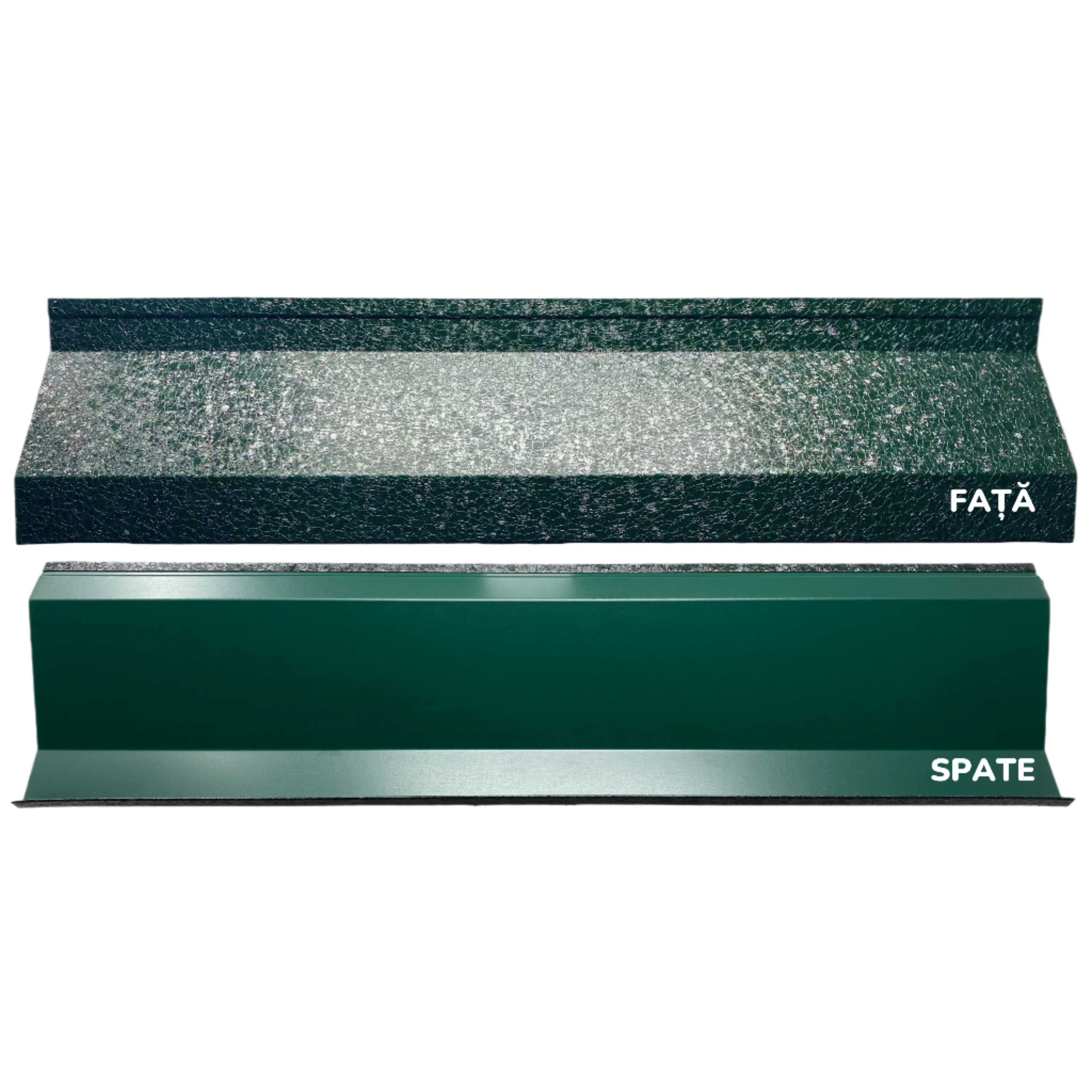 Prim-plan al modelului ATLAS Gard Jaluzele cu finisaj de Hi-Mat în culoare Verde Pin RAL 6005, disponibil pe www.jaluzelegard.ro, fabricat de Top Profil Sistem.