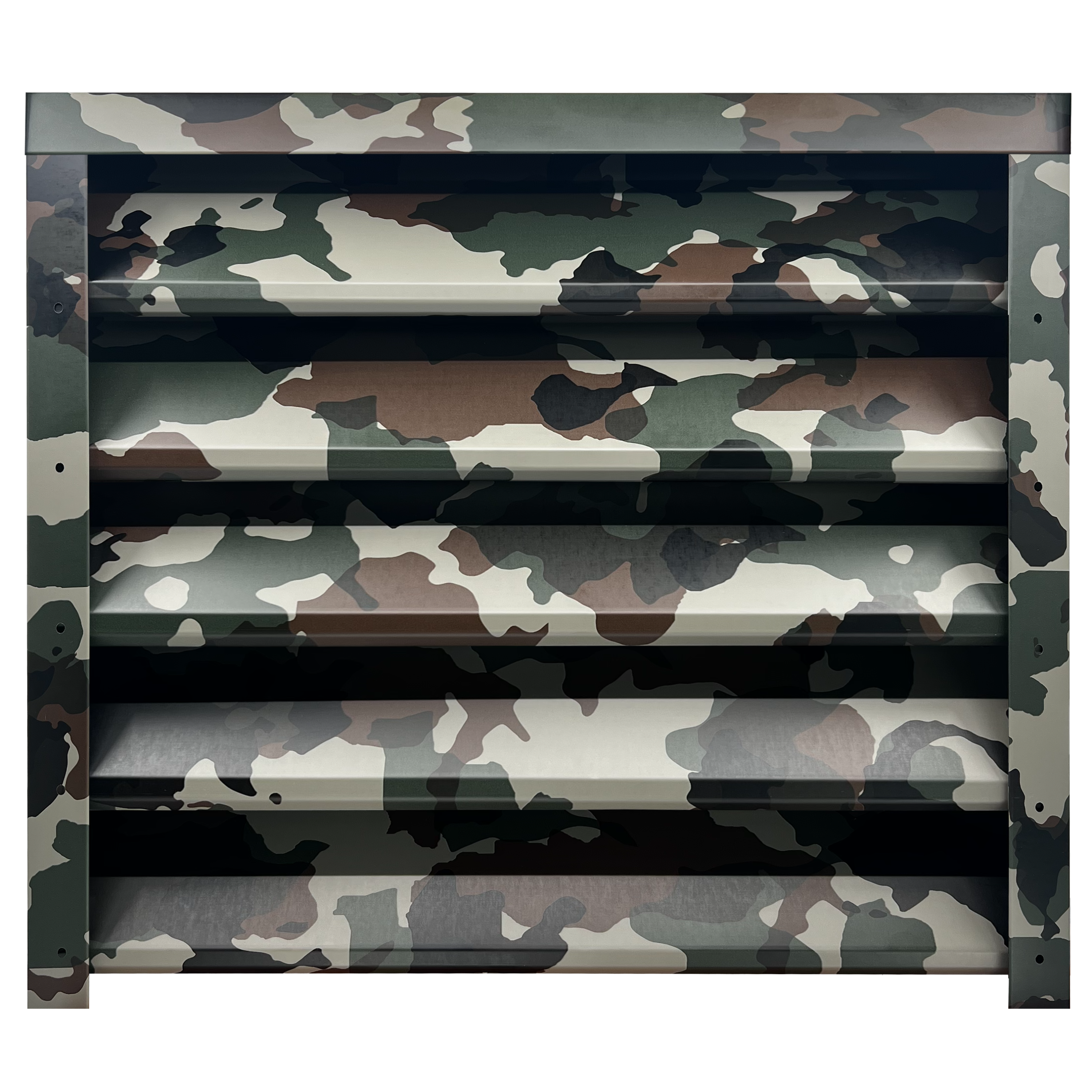 Prim-plan al modelului SIGMA Gard Jaluzele cu finisaj de Print în culoare Camuflaj, disponibil pe www.jaluzelegard.ro, fabricat de Top Profil Sistem.