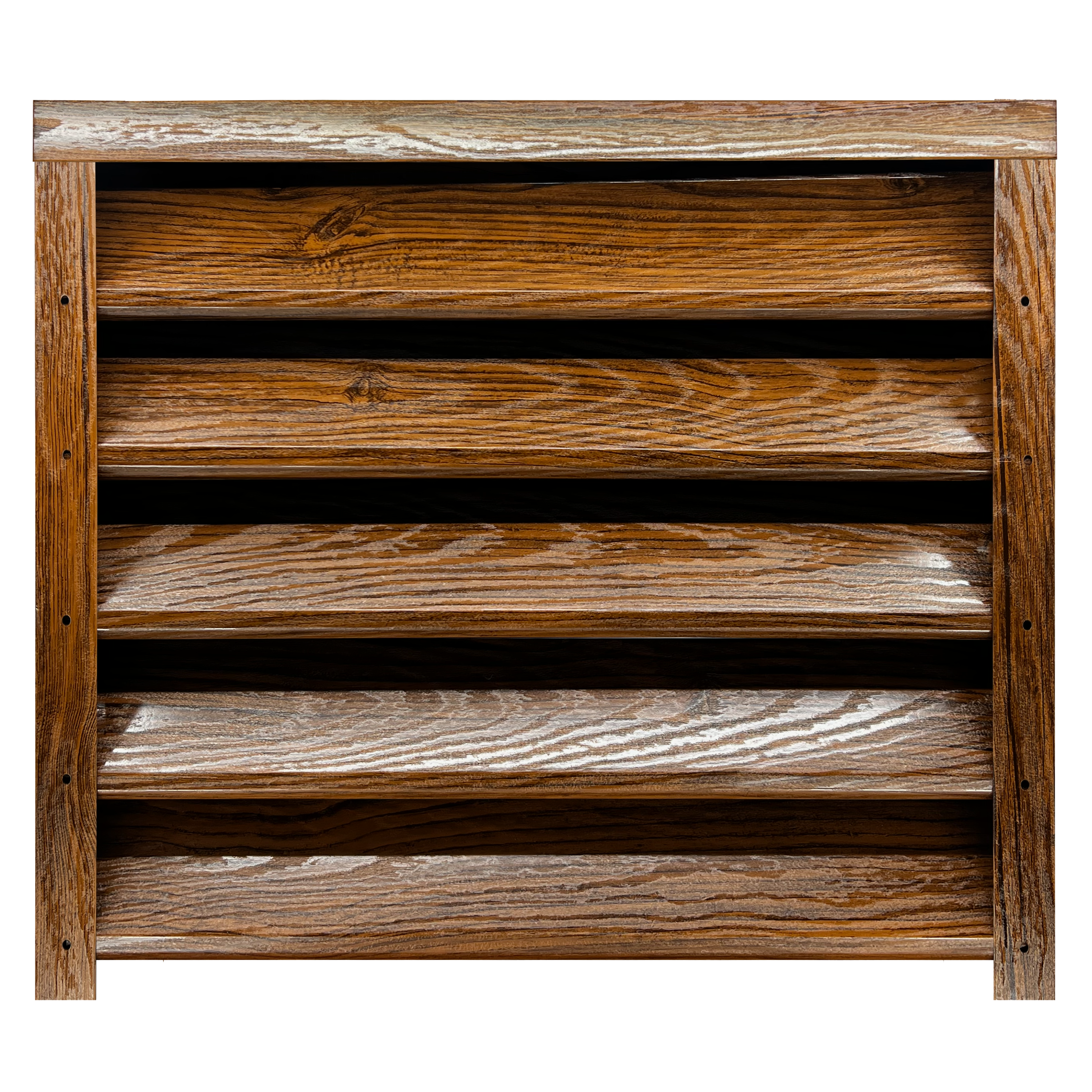 Prim-plan al modelului SIGMA Gard Jaluzele cu finisaj de Imitație Lemn în culoare Nuc Striat, disponibil pe www.jaluzelegard.ro, fabricat de Top Profil Sistem.