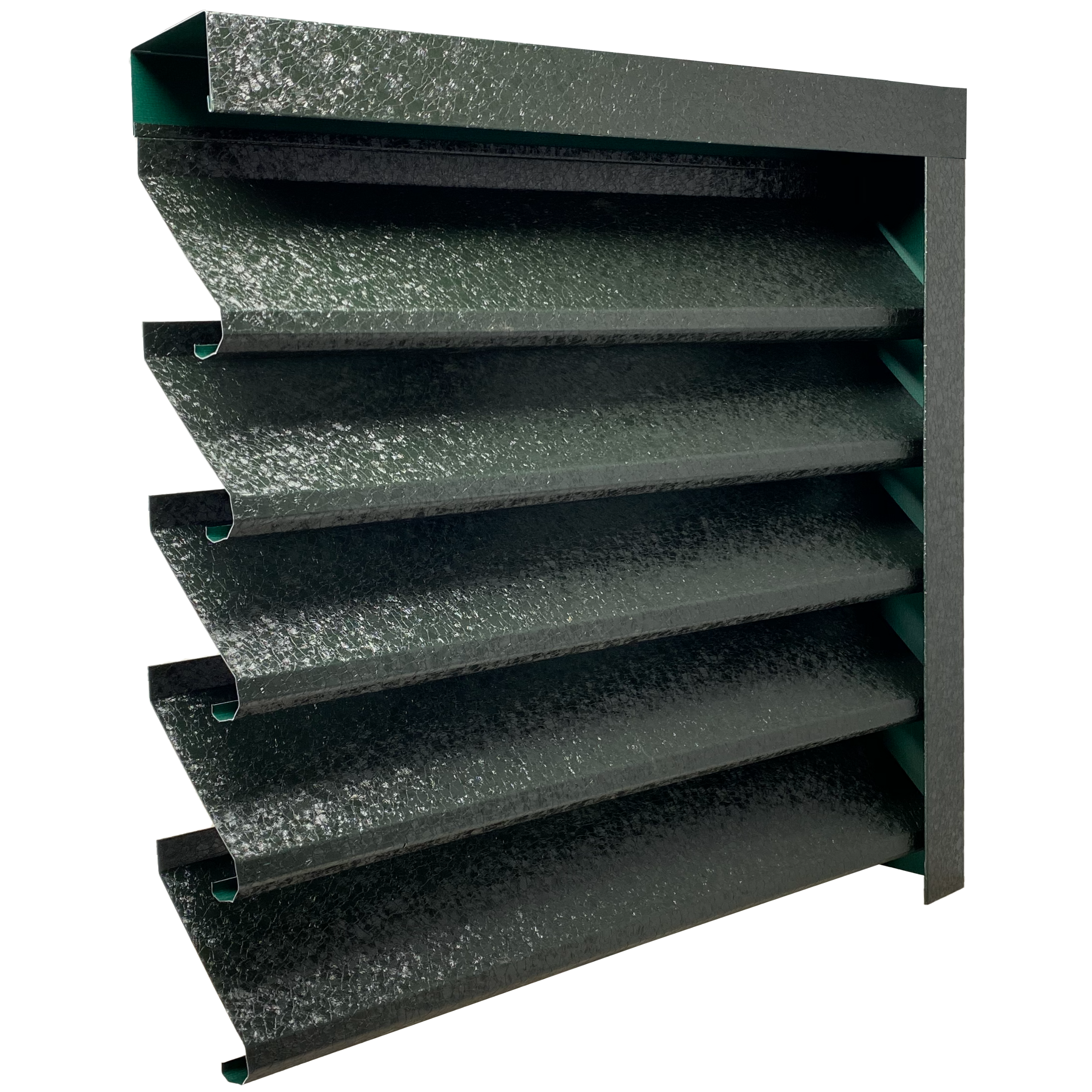 Prim-plan al modelului SIGMA Gard Jaluzele cu finisaj de Hi-Mat în culoare Verde Pin RAL 6005, disponibil pe www.jaluzelegard.ro, fabricat de Top Profil Sistem.